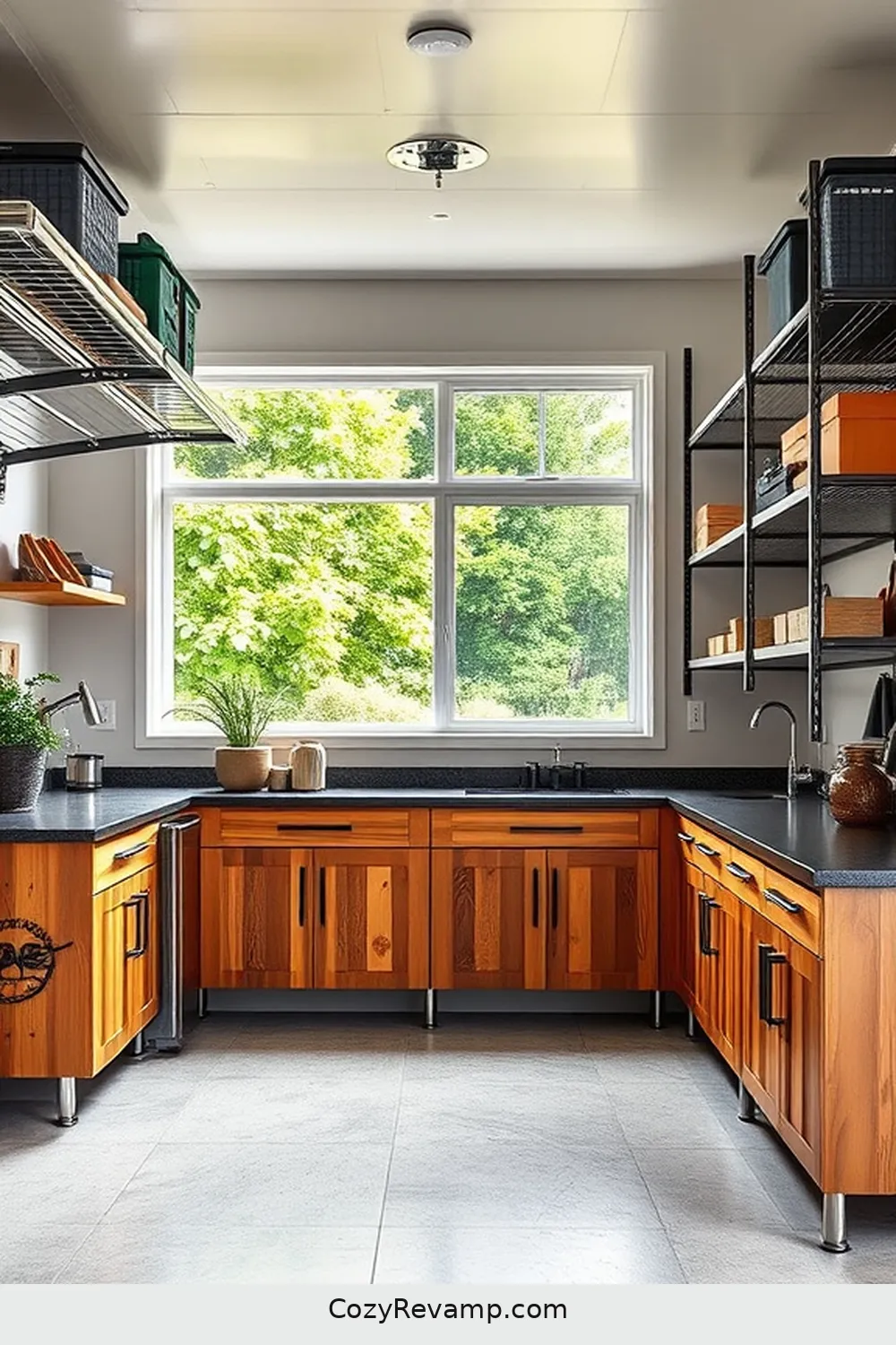 Integrated Storage Solutions for 20 Essential Elements of a Mid-Century Modern Garage With Reclaimed Materials