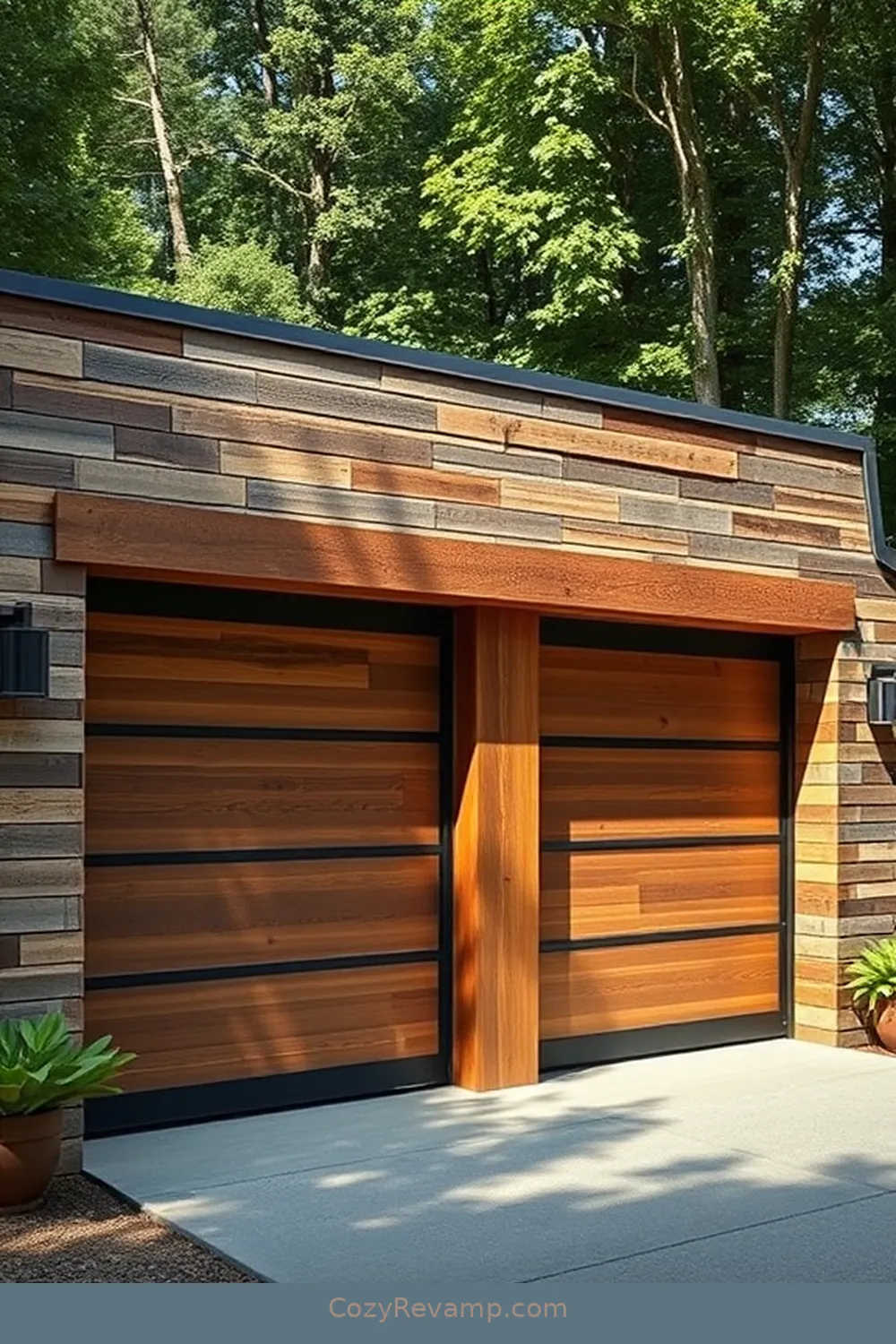 Sleek Door Designs for 20 Essential Elements of a Mid-Century Modern Garage With Reclaimed Materials