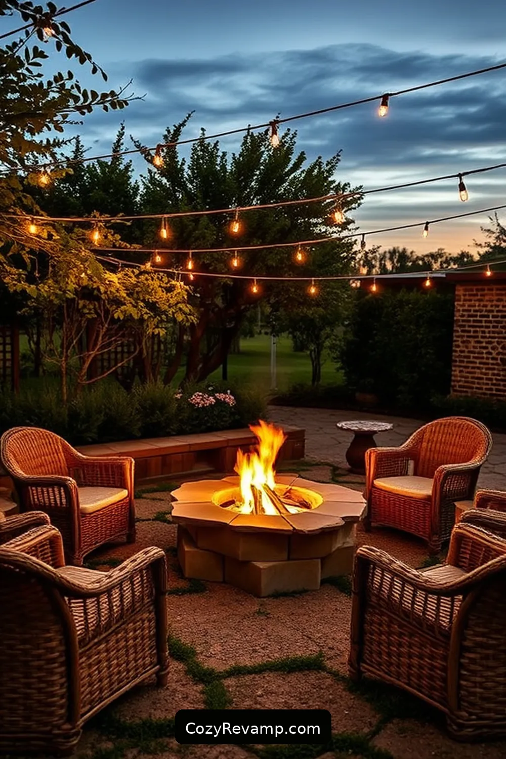 20 Essential Elements of a Modern Farmhouse Outdoor Patio With Natural Fibers 17 Rustic Fire Pit for 20 Essential Elements of a Modern Farmhouse Outdoor Patio With Natural Fibers