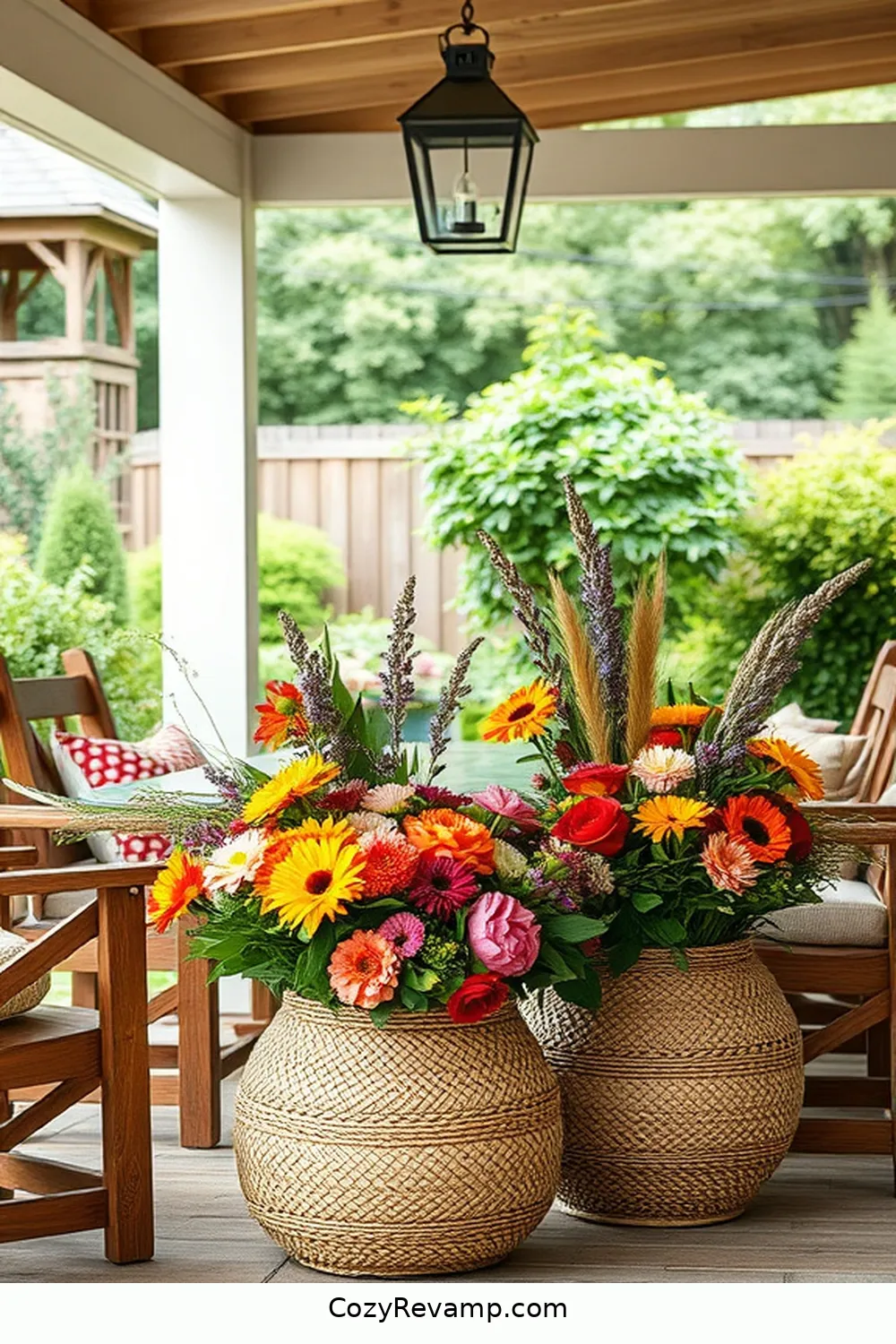 20 Essential Elements of a Modern Farmhouse Outdoor Patio With Natural Fibers 21 Seasonal Floral Arrangements for 20 Essential Elements of a Modern Farmhouse Outdoor Patio With Natural Fibers