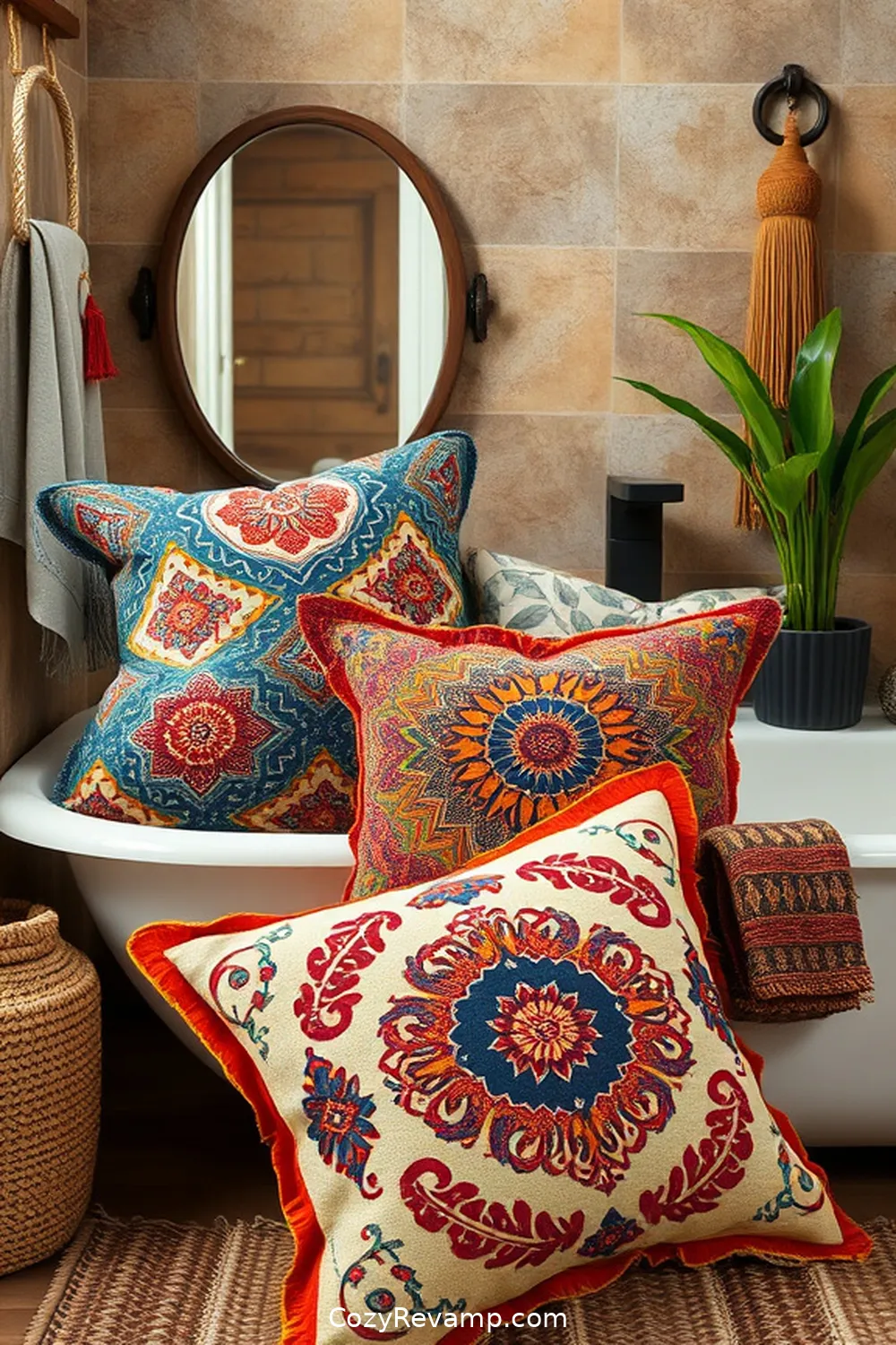 20 Essential Organic Cotton Materials for a Bohemian Bathroom 21 Organic Cotton Decorative Pillows for 20 Essential Organic Cotton Materials for a Bohemian Bathroom
