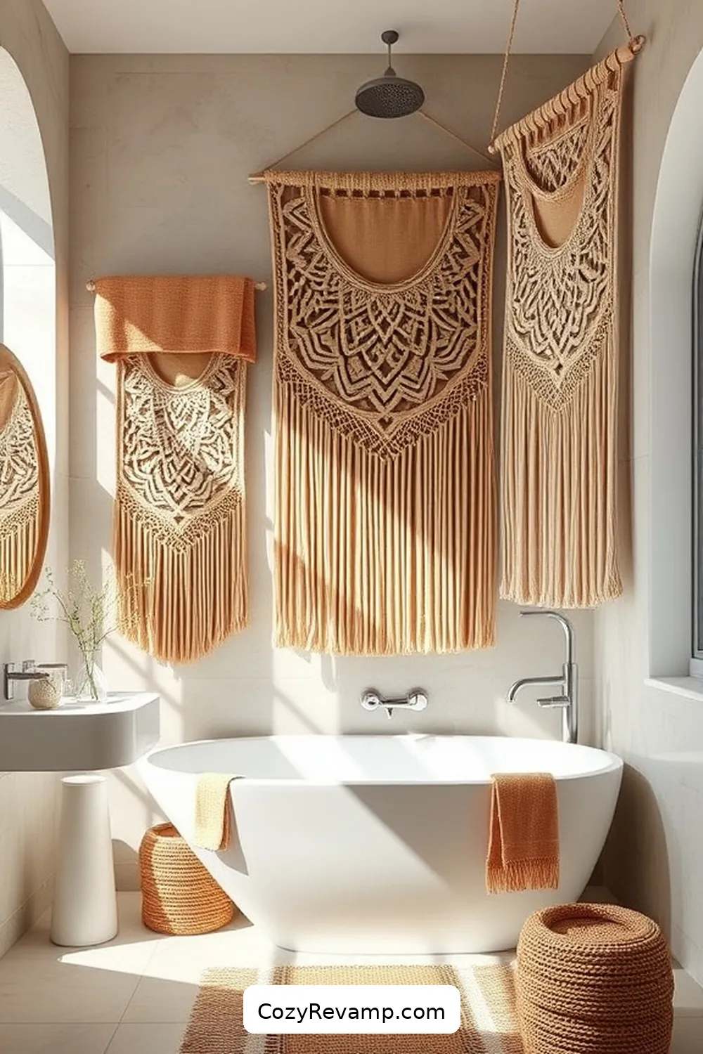 20 Essential Organic Cotton Materials for a Bohemian Bathroom 19 Organic Cotton Wall Hangings for 20 Essential Organic Cotton Materials for a Bohemian Bathroom