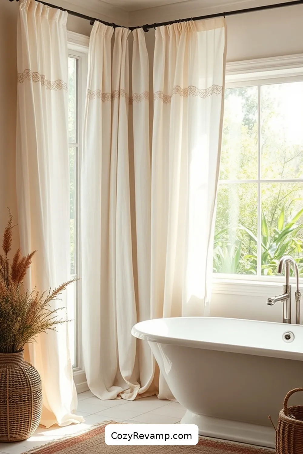 20 Essential Organic Cotton Materials for a Bohemian Bathroom 16 Organic Cotton Window Treatments for 20 Essential Organic Cotton Materials for a Bohemian Bathroom
