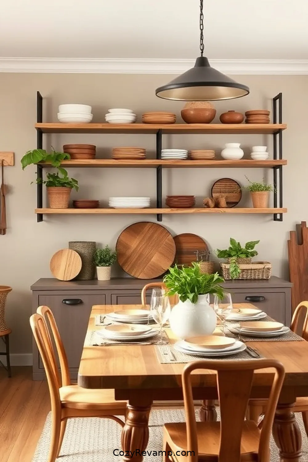 Open Shelving for Display for 20 Essentials for a Modern Farmhouse Dining Room With Organic Cotton Material
