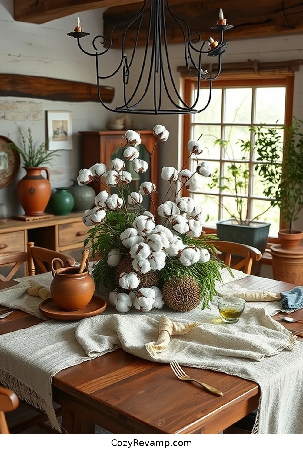 Statement Centerpieces for 20 Essentials for a Modern Farmhouse Dining Room With Organic Cotton Material