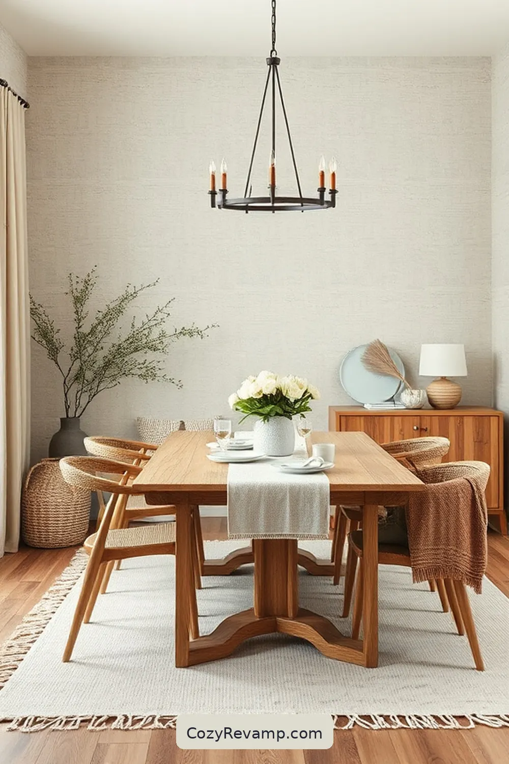 Textured Wall Treatments for 20 Essentials for a Modern Farmhouse Dining Room With Organic Cotton Material