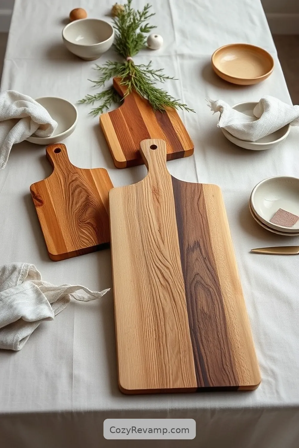 Wooden Serving Boards for 20 Essentials for a Modern Farmhouse Dining Room With Organic Cotton Material