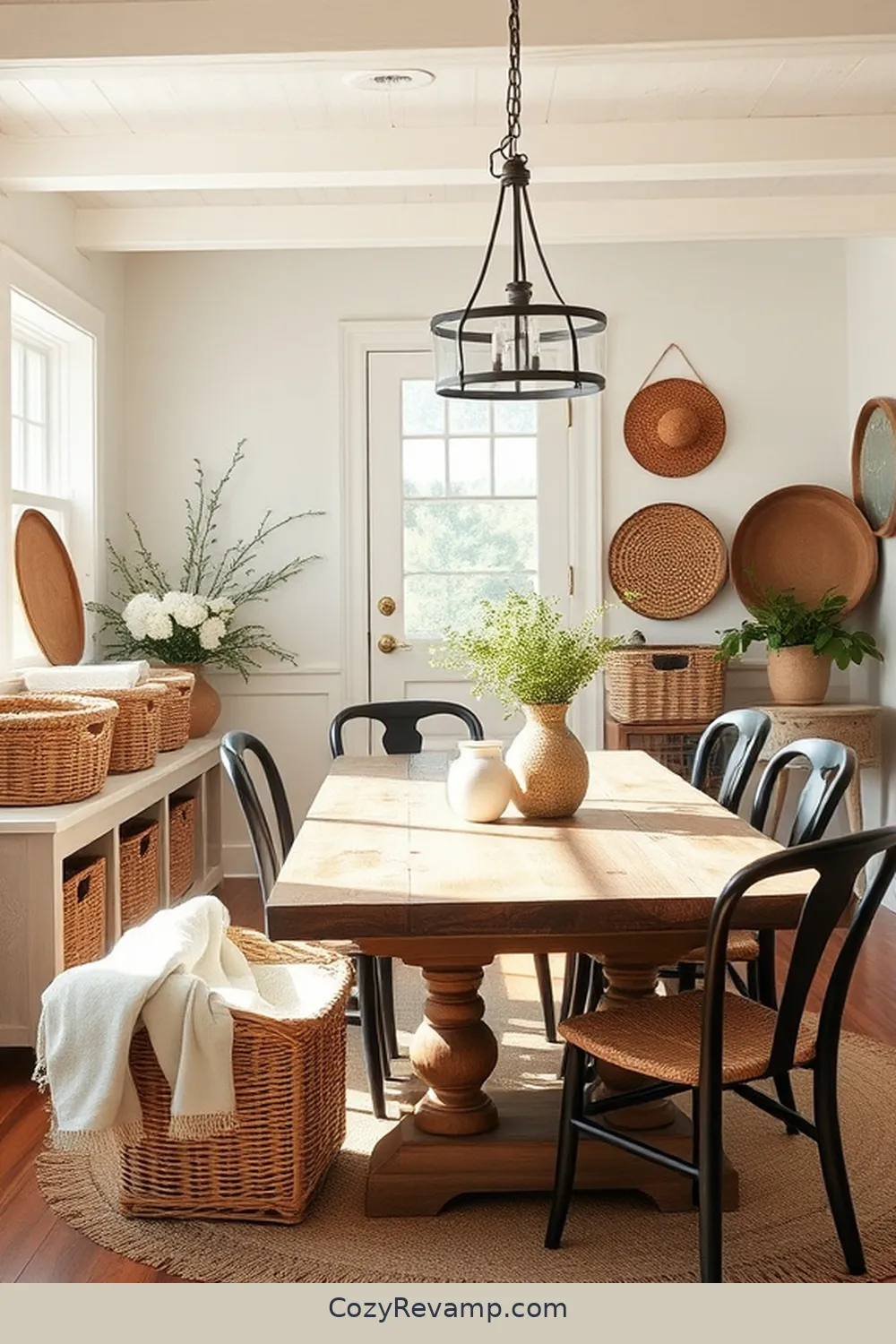 Woven Baskets for Storage for 20 Essentials for a Modern Farmhouse Dining Room With Organic Cotton Material
