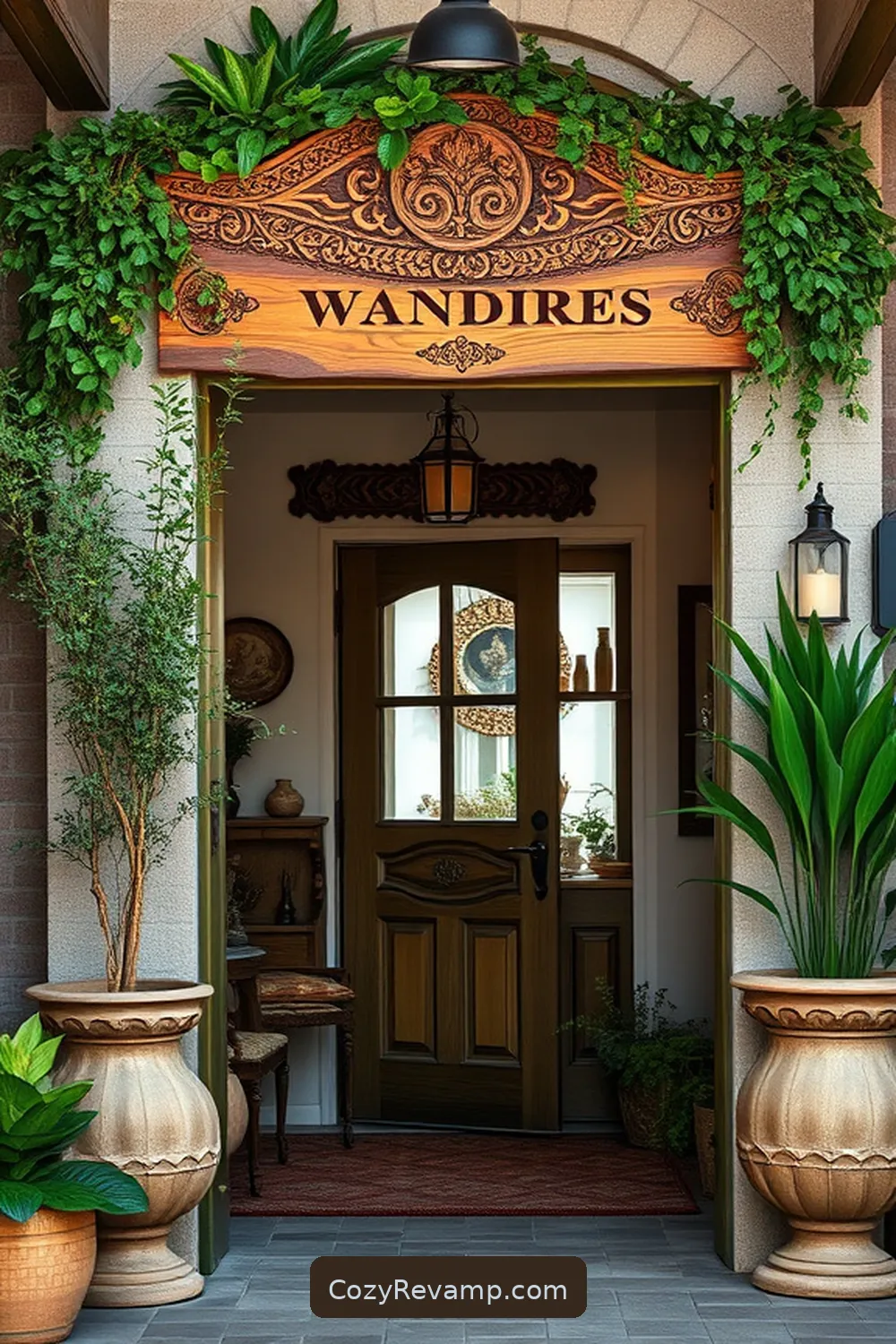 20 Inspiring Ideas for a Bohemian Entryway With Recycled Wood Material 11 Customized Reclaimed Wood Signage for 20 Inspiring Ideas for a Bohemian Entryway With Recycled Wood Material