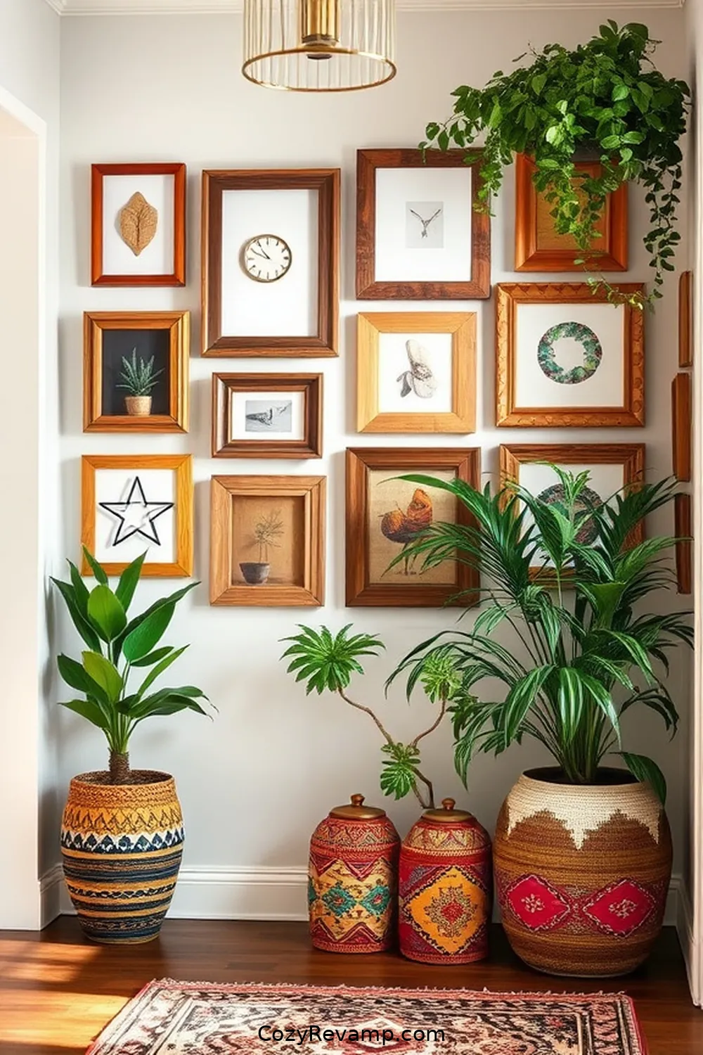 20 Inspiring Ideas for a Bohemian Entryway With Recycled Wood Material 14 Salvaged Wood Picture Frame Gallery for 20 Inspiring Ideas for a Bohemian Entryway With Recycled Wood Material