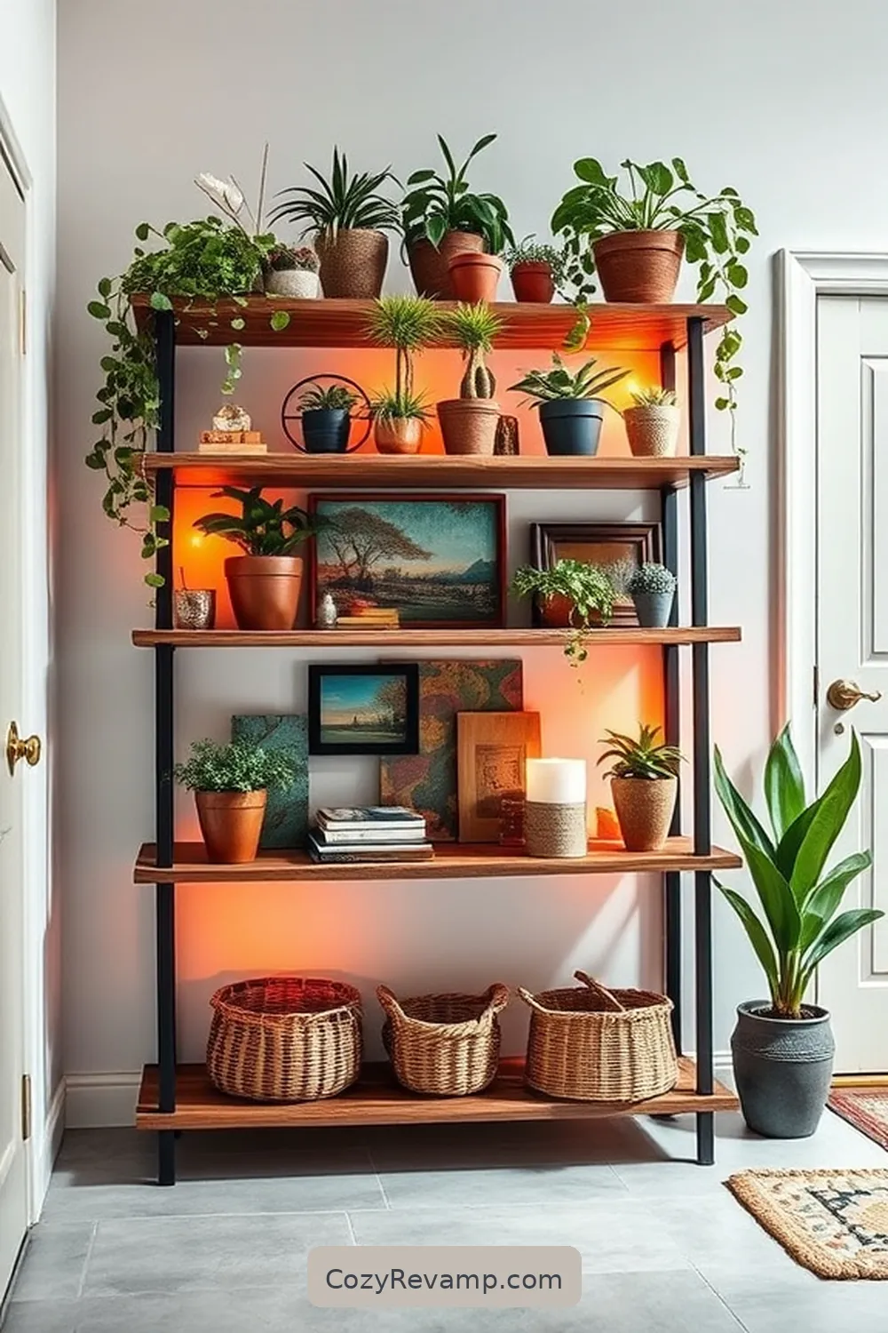20 Inspiring Ideas for a Bohemian Entryway With Recycled Wood Material 18 Upcycled Wood Shelving Units for 20 Inspiring Ideas for a Bohemian Entryway With Recycled Wood Material