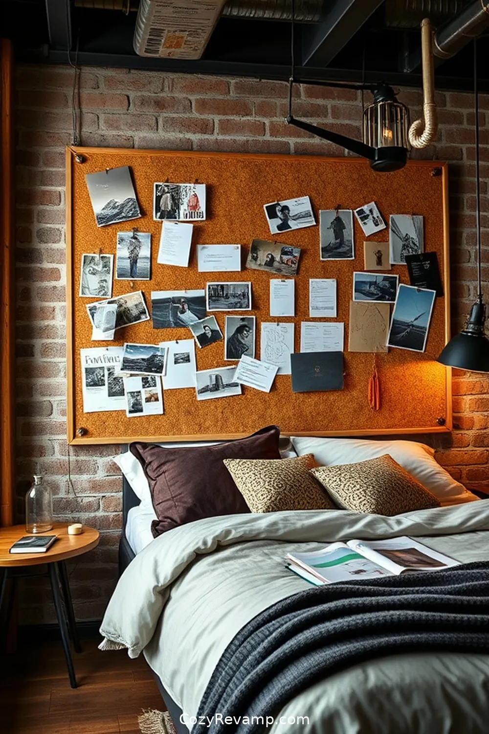 20 Inspiring Ideas for an Industrial Bedroom Using Cork Material 10 Cork Bulletin Board for Personal Touch for 20 Inspiring Ideas for an Industrial Bedroom Using Cork Material