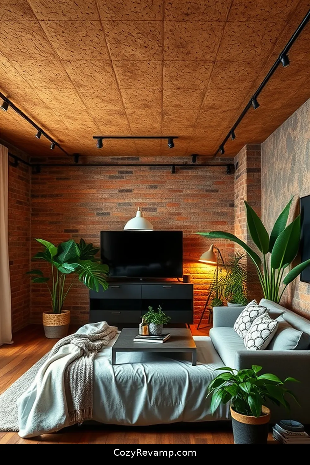 20 Inspiring Ideas for an Industrial Bedroom Using Cork Material 19 Cork Ceiling Treatment for an Unexpected Feature for 20 Inspiring Ideas for an Industrial Bedroom Using Cork Material