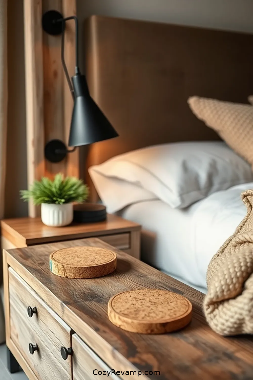 20 Inspiring Ideas for an Industrial Bedroom Using Cork Material 7 Cork Coasters for a Subtle Element for 20 Inspiring Ideas for an Industrial Bedroom Using Cork Material