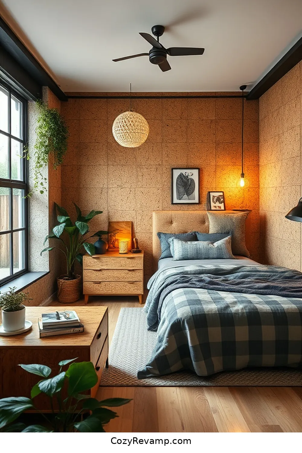 20 Inspiring Ideas for an Industrial Bedroom Using Cork Material 9 Cork Furniture for a Sustainable Choice for 20 Inspiring Ideas for an Industrial Bedroom Using Cork Material