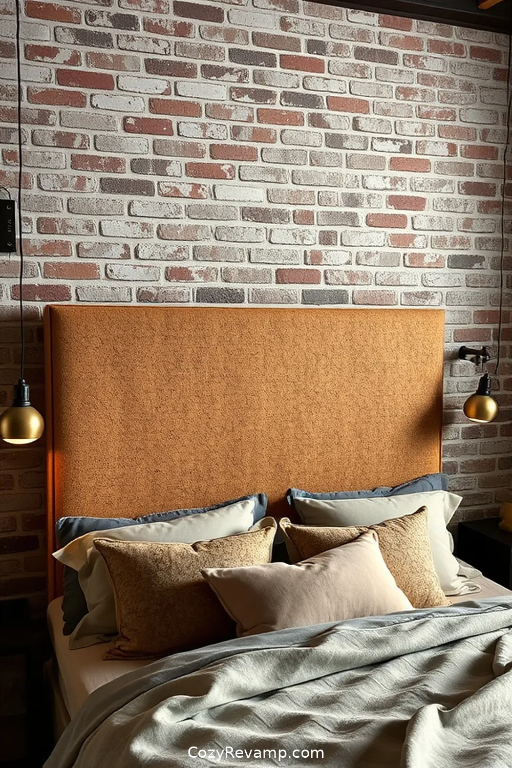 20 Inspiring Ideas for an Industrial Bedroom Using Cork Material 3 Cork Headboard for a Unique Focal Point for 20 Inspiring Ideas for an Industrial Bedroom Using Cork Material