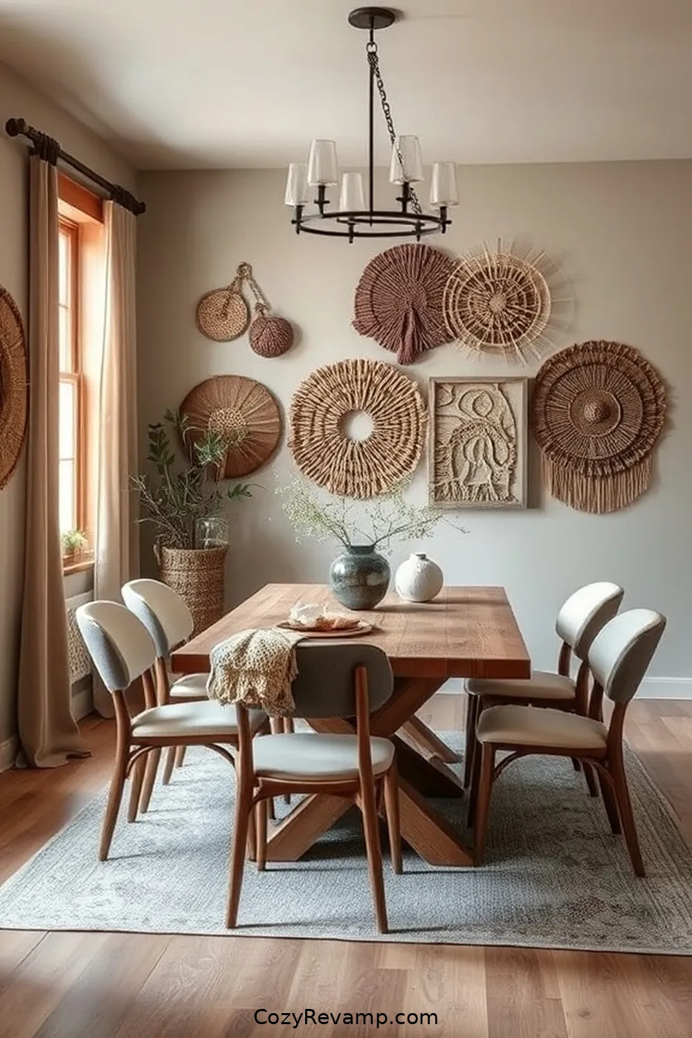 Nature-Inspired Artwork for 20 Key Elements of Rustic Dining Room Design With Natural Fibers
