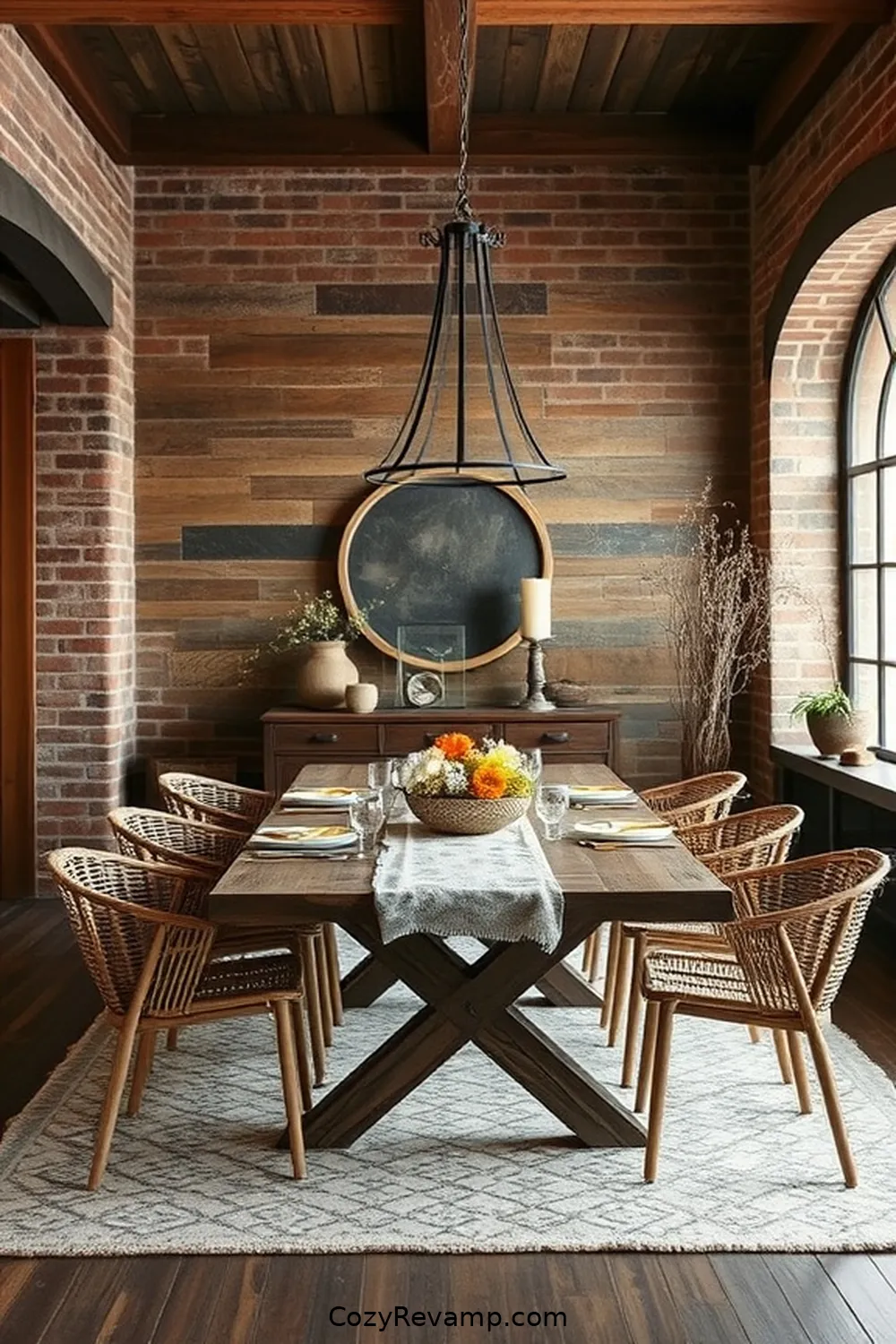 Textured Wall Finishes for 20 Key Elements of Rustic Dining Room Design With Natural Fibers
