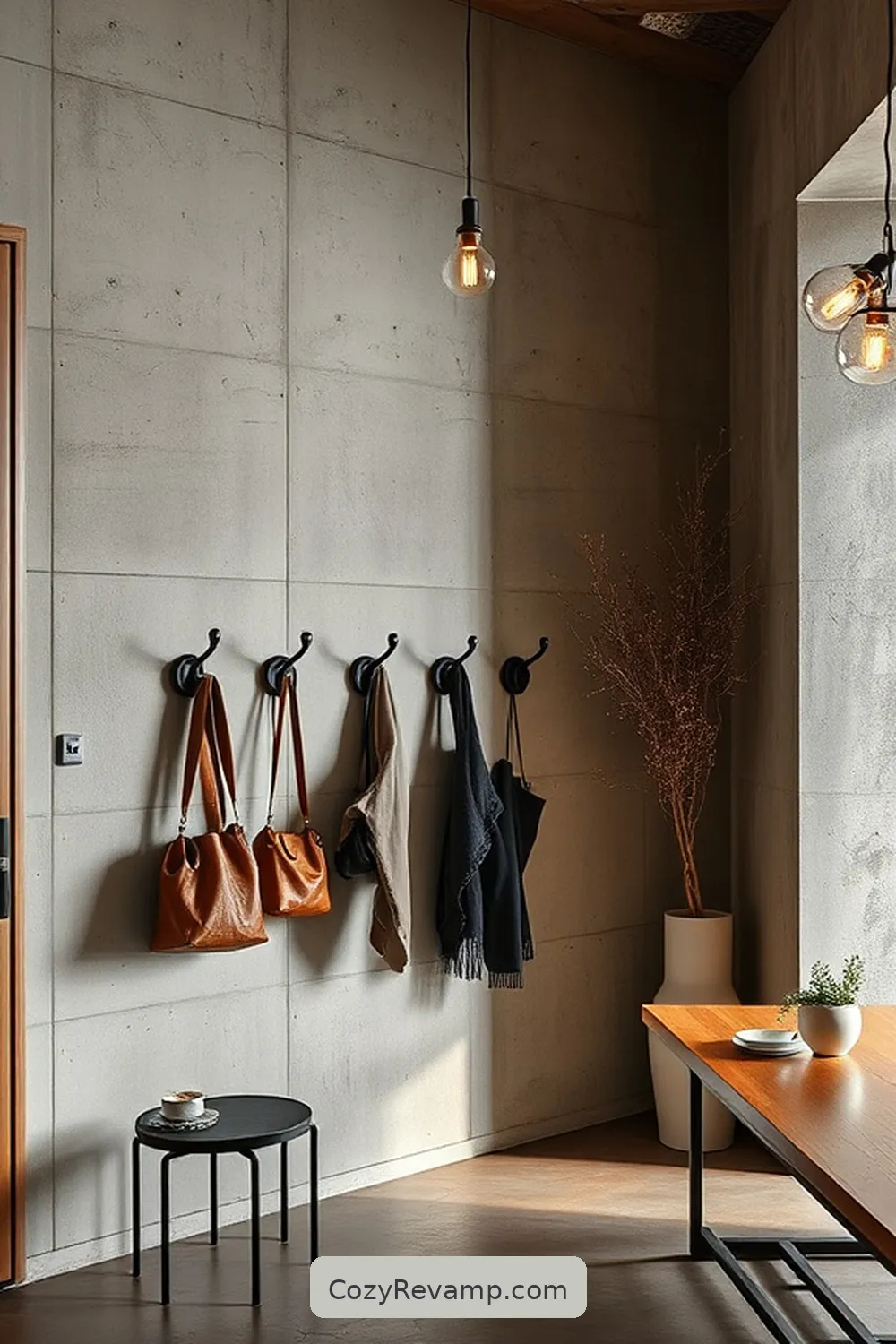 20 Stunning Industrial Entryways With Bamboo Material 12 Industrial Hooks With Bamboo Accents for Coats for 20 Stunning Industrial Entryways With Bamboo Material