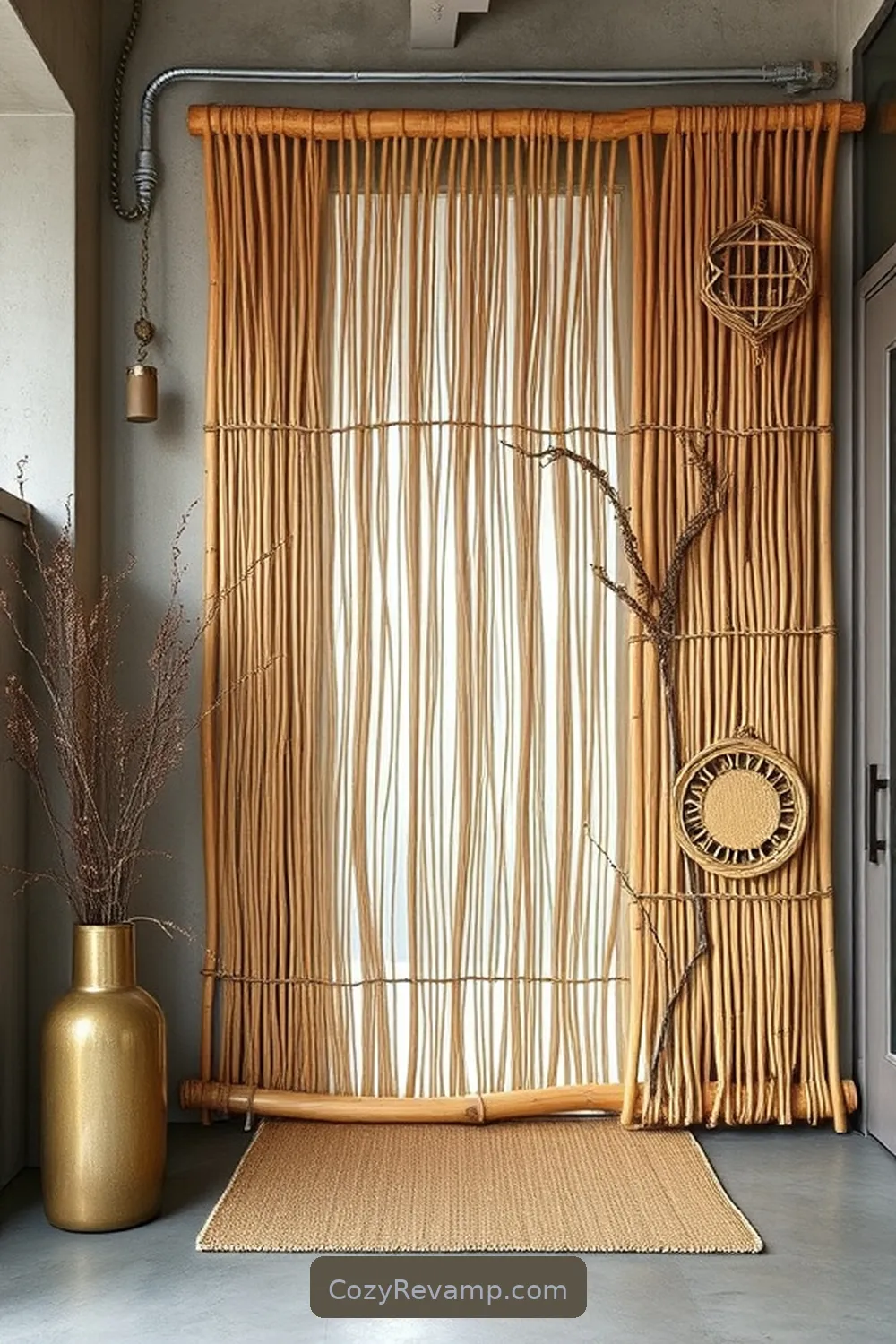 20 Stunning Industrial Entryways With Bamboo Material 15 Large Bamboo Art Piece to Set the Tone for 20 Stunning Industrial Entryways With Bamboo Material