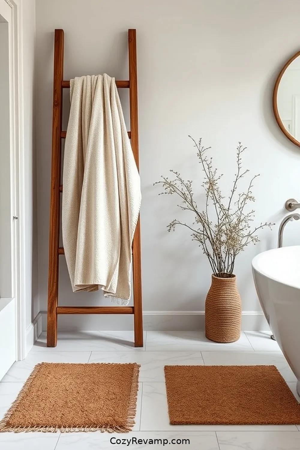 20 Stunning Modern Farmhouse Bathroom Designs Featuring Cork Material 16 Cork Accessories: Towels and Mats for 20 Stunning Modern Farmhouse Bathroom Designs Featuring Cork Material