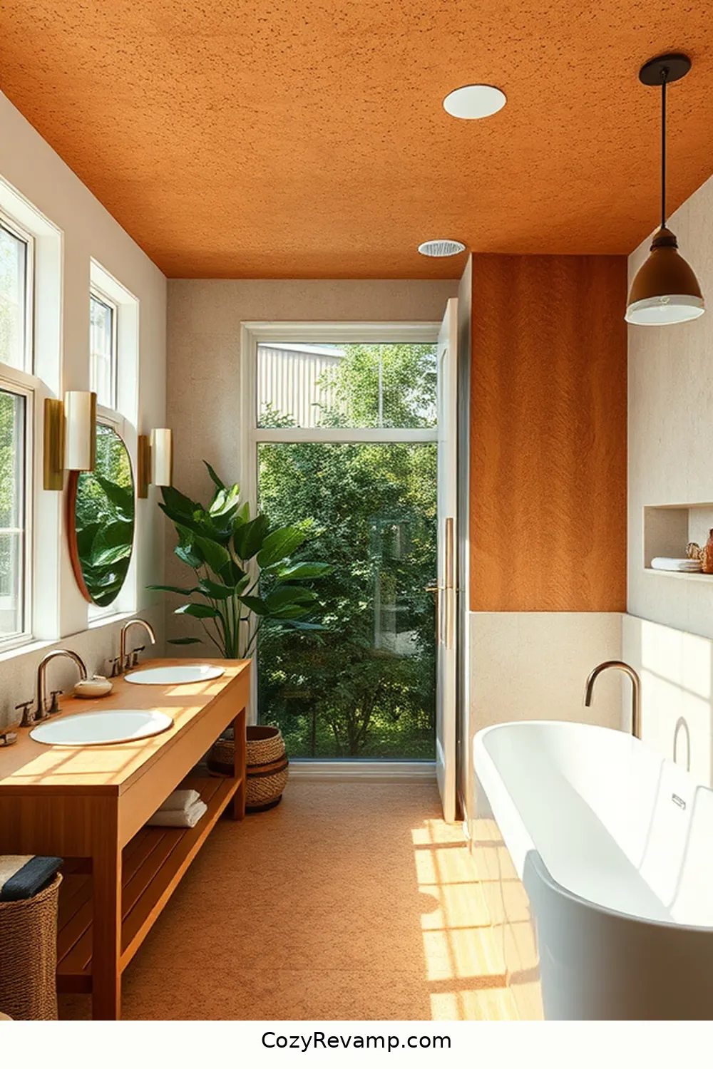 20 Stunning Modern Farmhouse Bathroom Designs Featuring Cork Material 15 Cork Ceiling Tiles for Added Interest for 20 Stunning Modern Farmhouse Bathroom Designs Featuring Cork Material