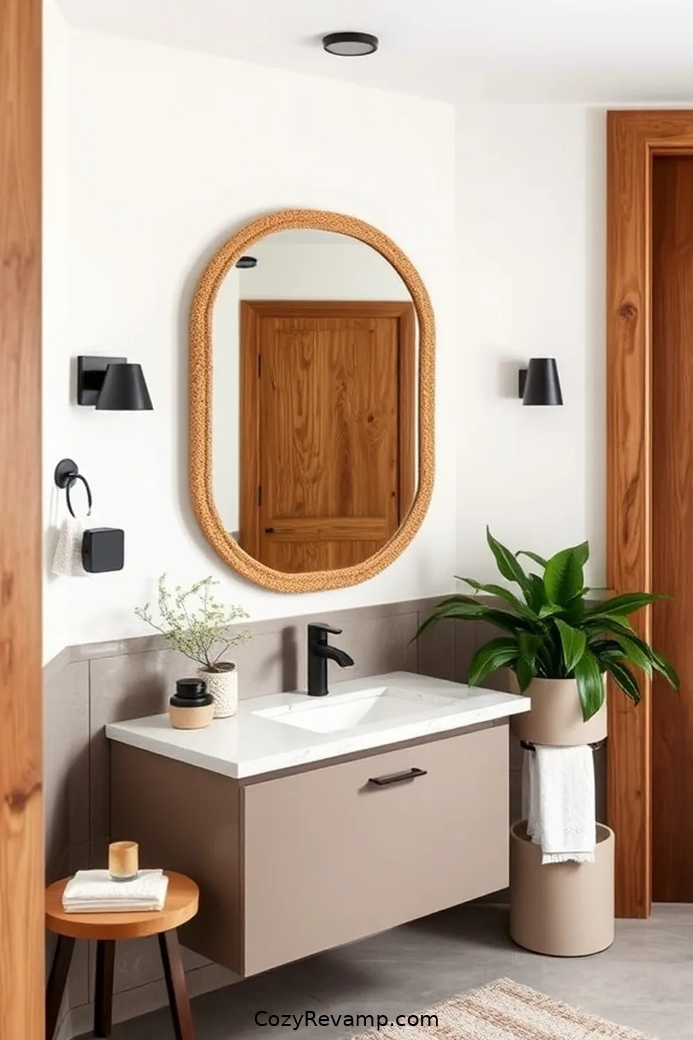 20 Stunning Modern Farmhouse Bathroom Designs Featuring Cork Material 17 Cork Mirrors: Reflecting Style for 20 Stunning Modern Farmhouse Bathroom Designs Featuring Cork Material