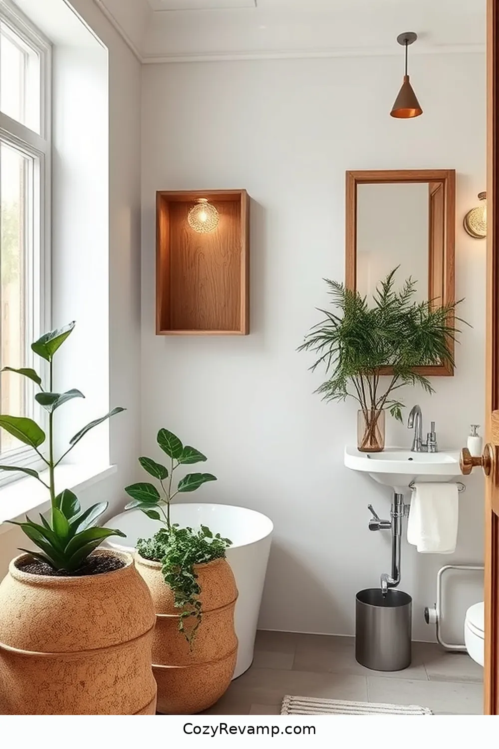20 Stunning Modern Farmhouse Bathroom Designs Featuring Cork Material 18 Cork Planters for a Natural Element for 20 Stunning Modern Farmhouse Bathroom Designs Featuring Cork Material