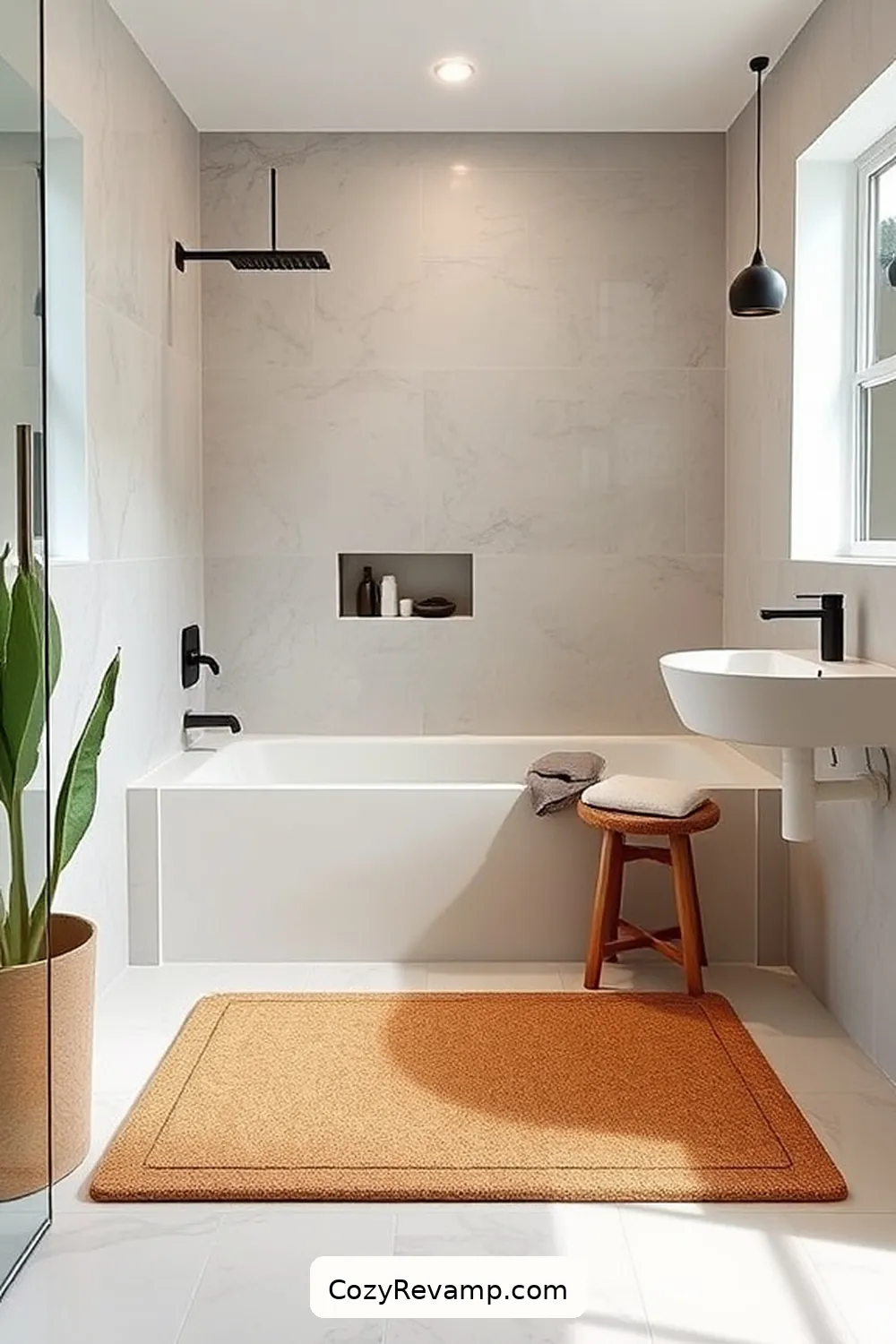 20 Stunning Modern Farmhouse Bathroom Designs Featuring Cork Material 19 Cork in Shower Mats for Safety for 20 Stunning Modern Farmhouse Bathroom Designs Featuring Cork Material