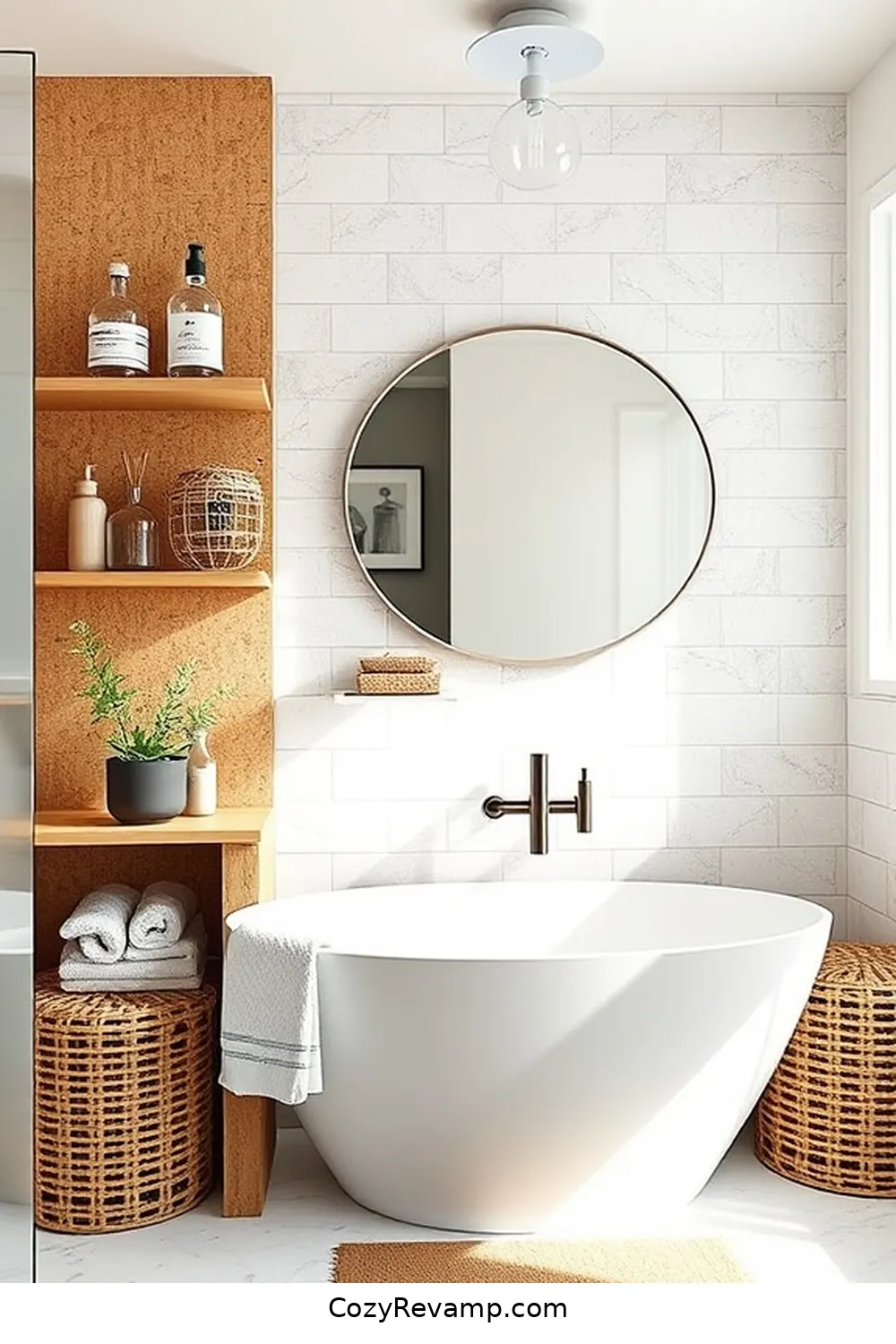 20 Stunning Modern Farmhouse Bathroom Designs Featuring Cork Material 14 Innovative Cork Storage Solutions for 20 Stunning Modern Farmhouse Bathroom Designs Featuring Cork Material