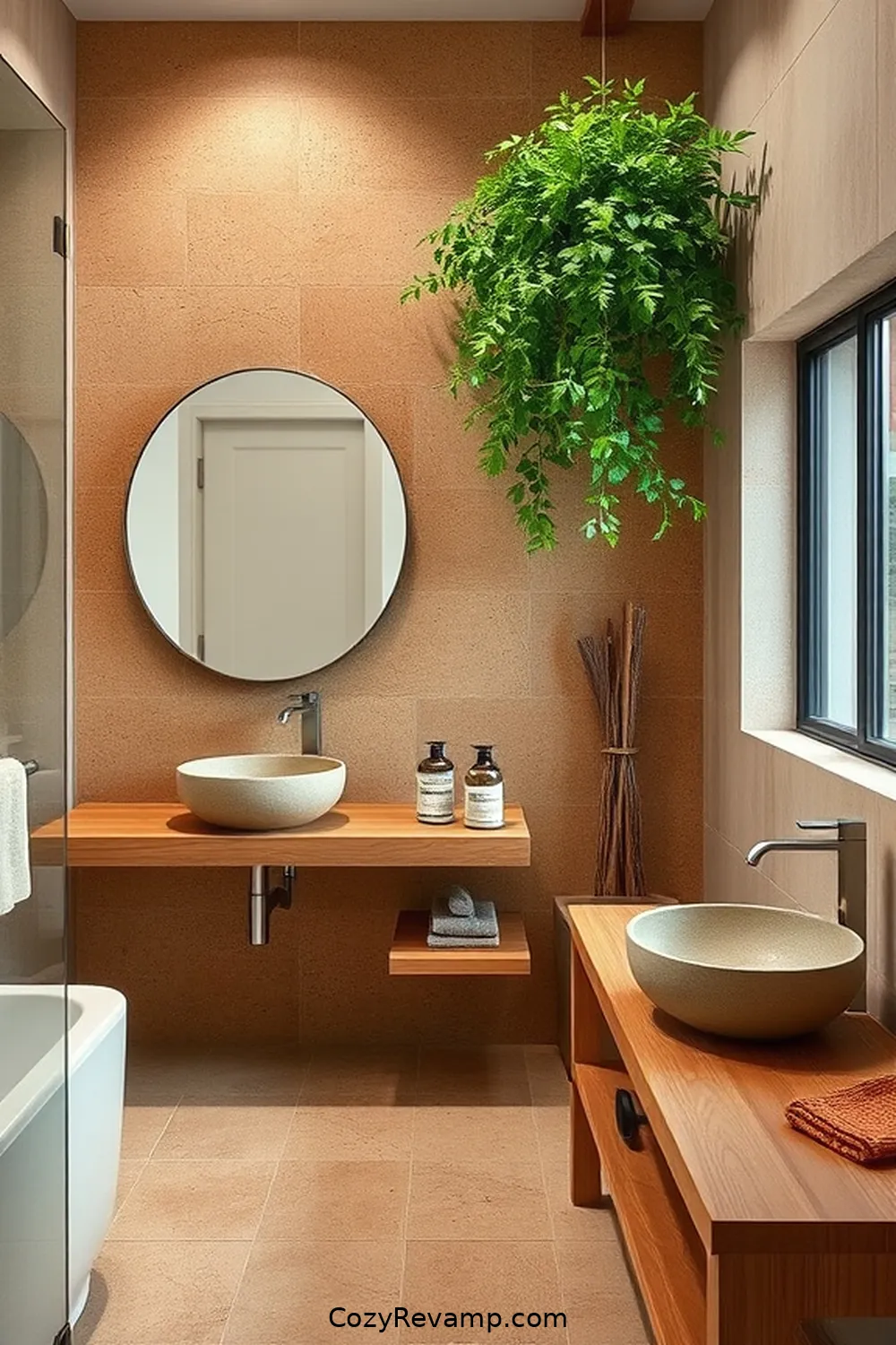 20 Stunning Modern Farmhouse Bathroom Designs Featuring Cork Material 20 Mixing Cork With Other Natural Materials for 20 Stunning Modern Farmhouse Bathroom Designs Featuring Cork Material