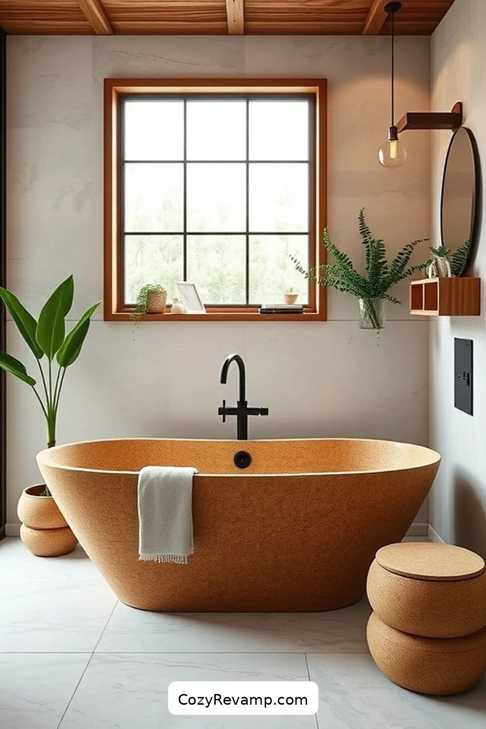 20 Stunning Modern Farmhouse Bathroom Designs Featuring Cork Material 5 Sustainable Cork Bathtubs for 20 Stunning Modern Farmhouse Bathroom Designs Featuring Cork Material
