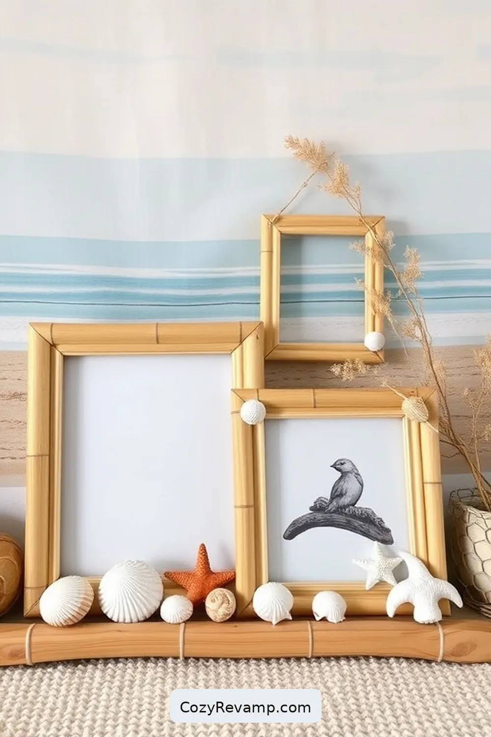 20 Stylish Coastal Nursery Ideas With Bamboo Materials 19 Beachy Bamboo Picture Frames for 20 Stylish Coastal Nursery Ideas With Bamboo Materials
