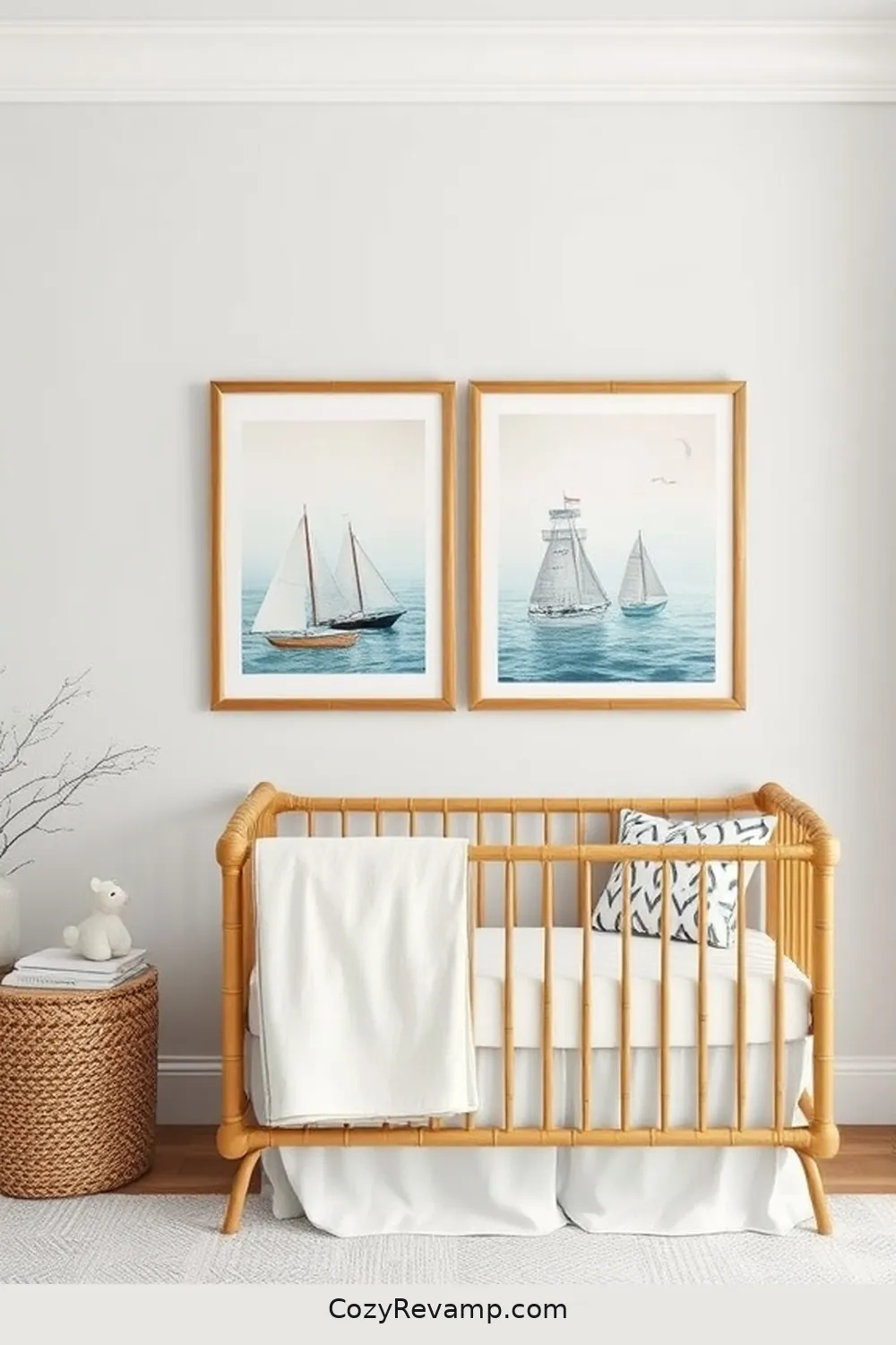 20 Stylish Coastal Nursery Ideas With Bamboo Materials 3 Coastal-Themed Wall Art With Bamboo Frames for 20 Stylish Coastal Nursery Ideas With Bamboo Materials