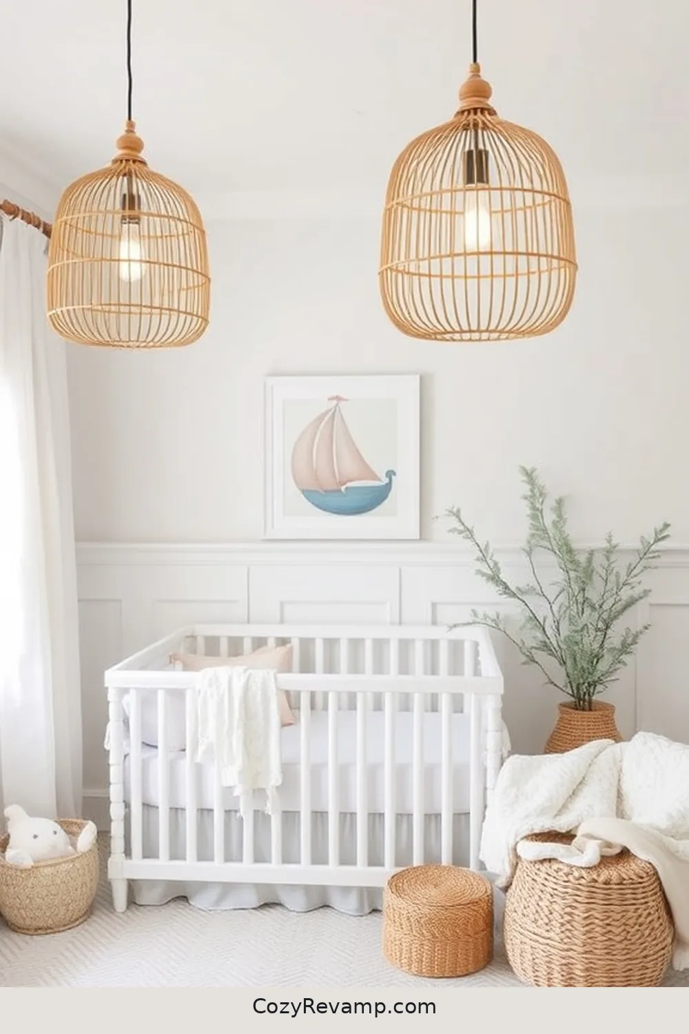 20 Stylish Coastal Nursery Ideas With Bamboo Materials 9 Nautical Bamboo Light Fixtures for 20 Stylish Coastal Nursery Ideas With Bamboo Materials