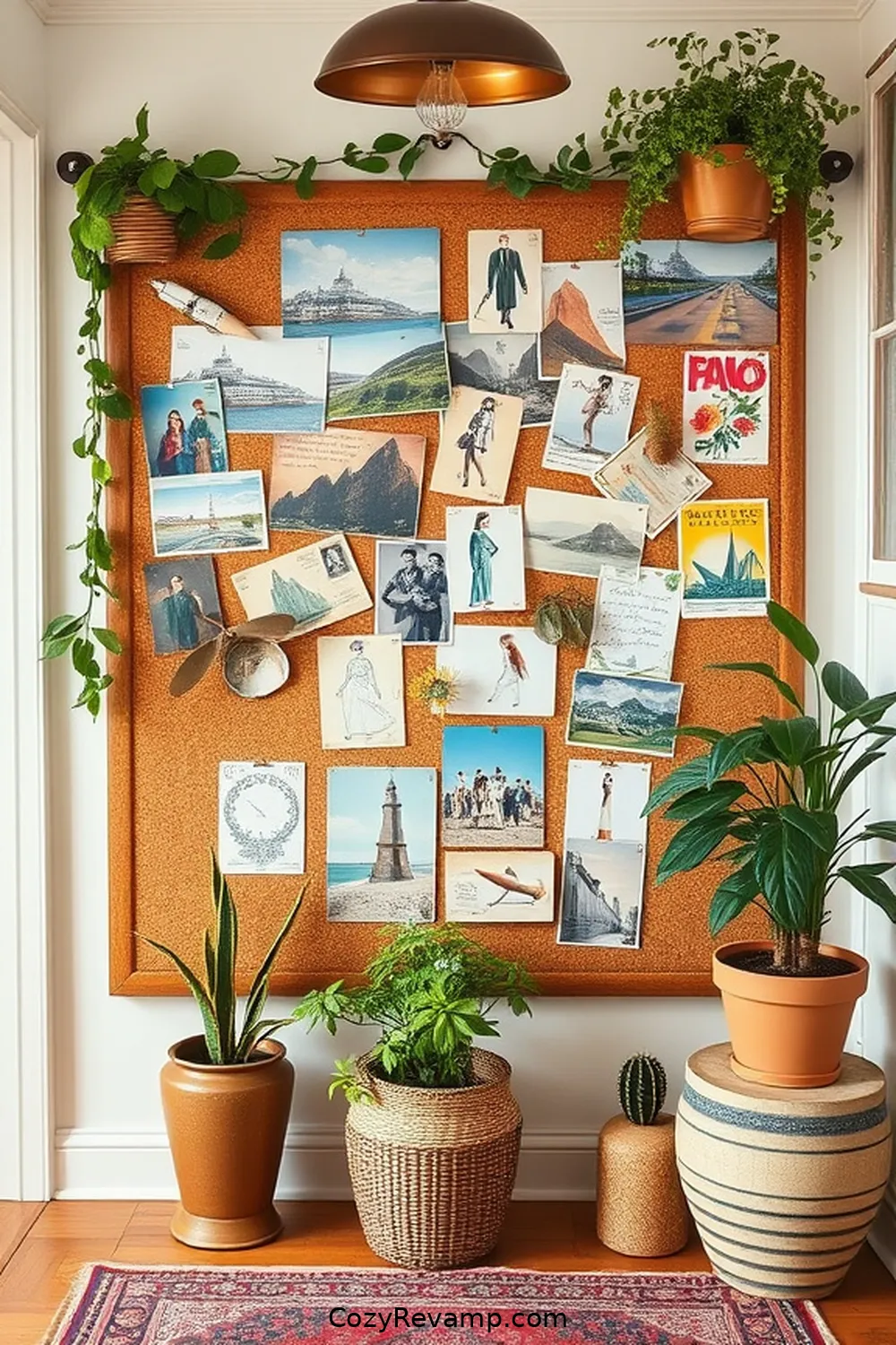 20 Ways to Create a Bohemian Entryway With Cork Material 4 Create a Cork Bulletin Board for 20 Ways to Create a Bohemian Entryway With Cork Material