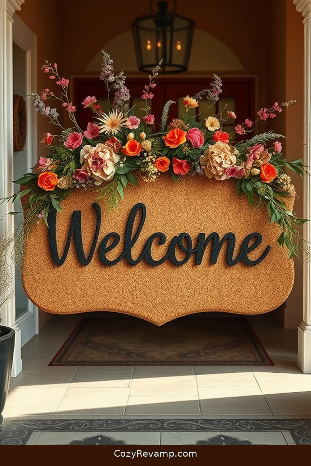 20 Ways to Create a Bohemian Entryway With Cork Material 19 Create a Cork Welcome Sign for 20 Ways to Create a Bohemian Entryway With Cork Material