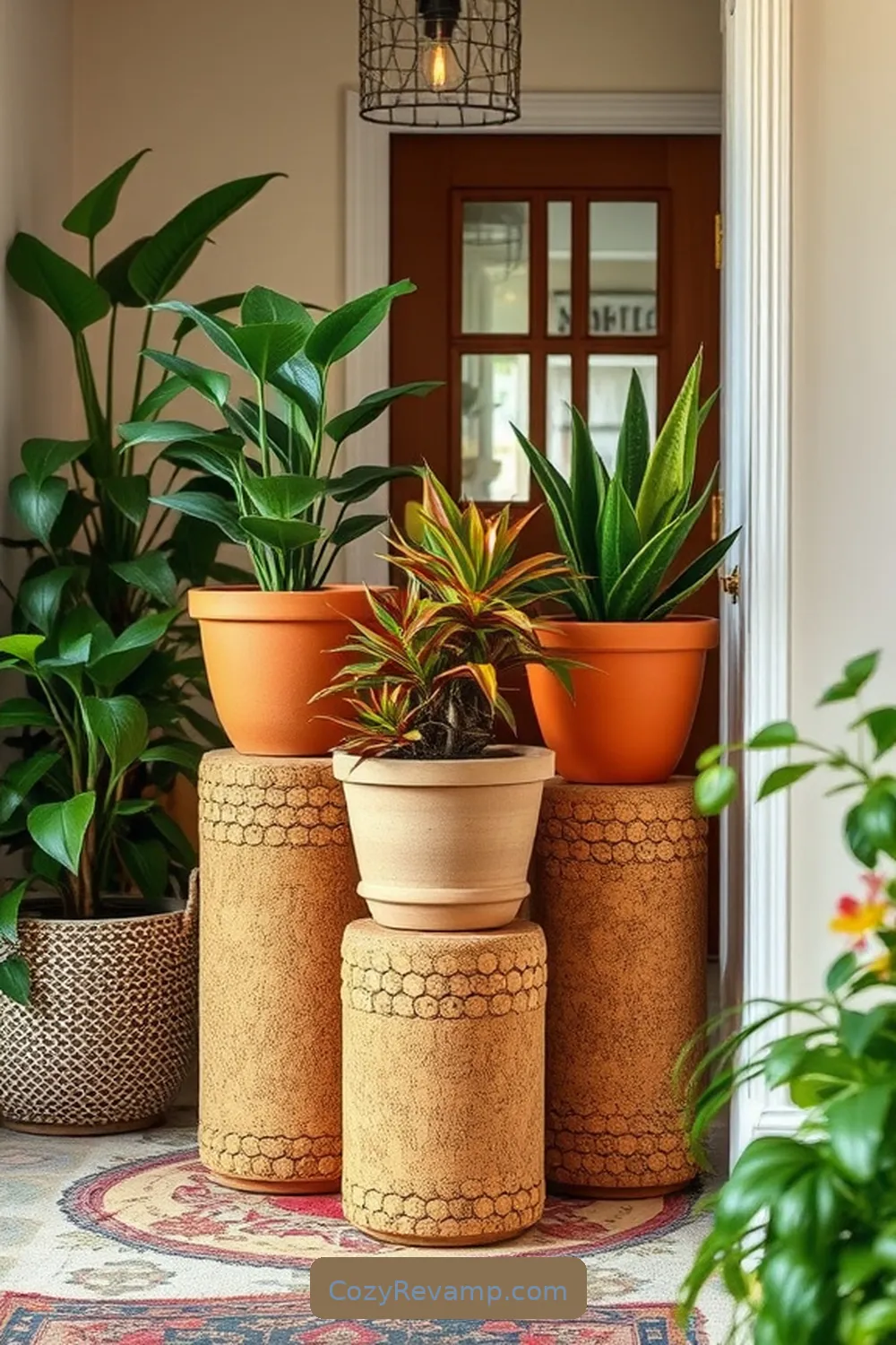 20 Ways to Create a Bohemian Entryway With Cork Material 8 Use Cork as a Base for Potted Plants for 20 Ways to Create a Bohemian Entryway With Cork Material