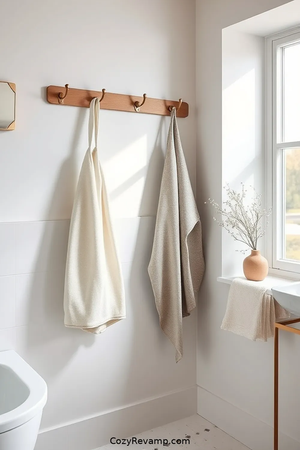 Upcycled Fabric Hooks and Hangers for 20 Ways to Create a Minimalist Bathroom With Upcycled Fabric Material
