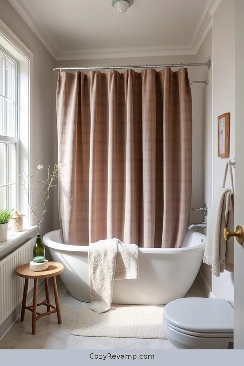 Upcycled Fabric Shower Curtain for 20 Ways to Create a Minimalist Bathroom With Upcycled Fabric Material