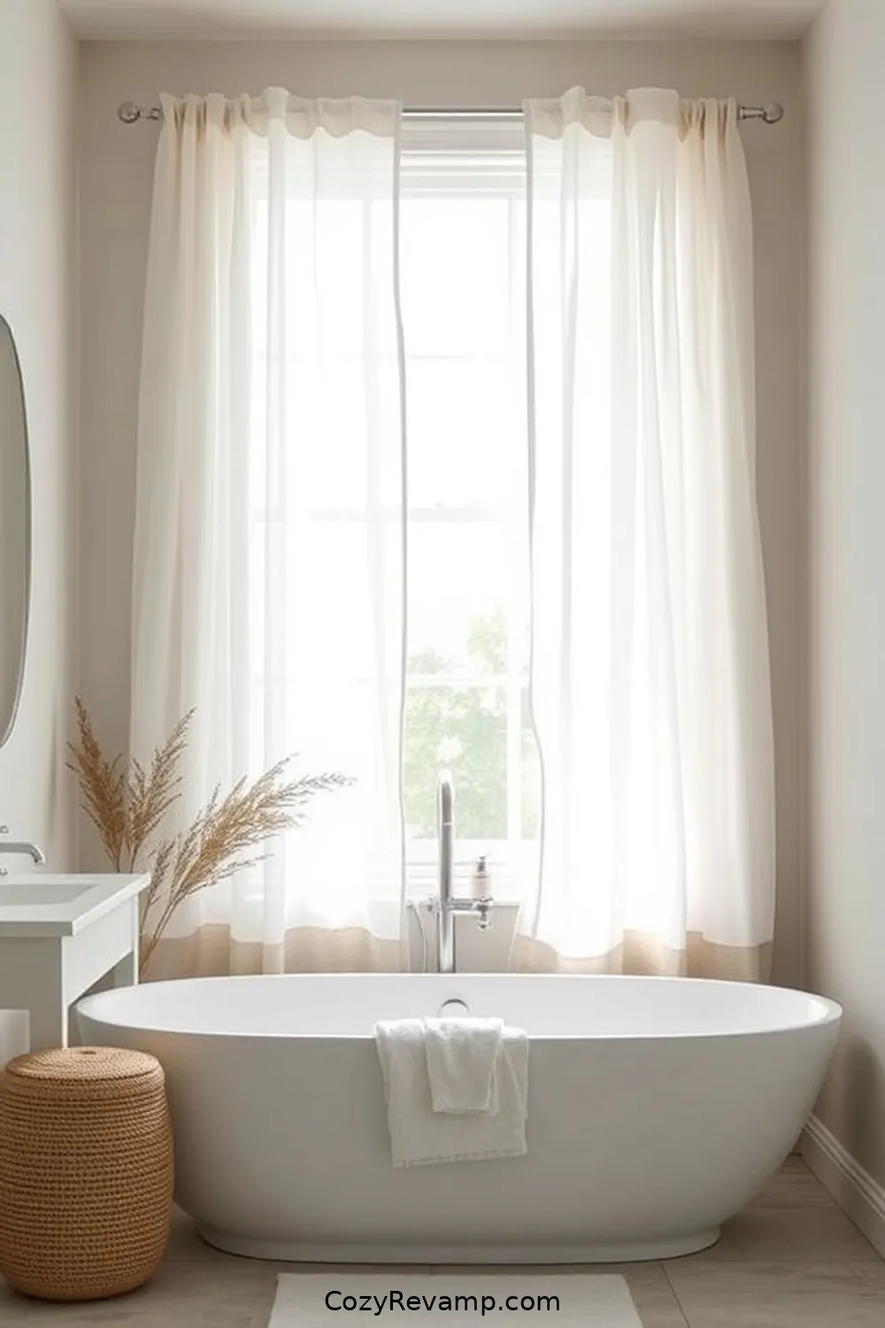 Upcycled Fabric Window Treatments for 20 Ways to Create a Minimalist Bathroom With Upcycled Fabric Material