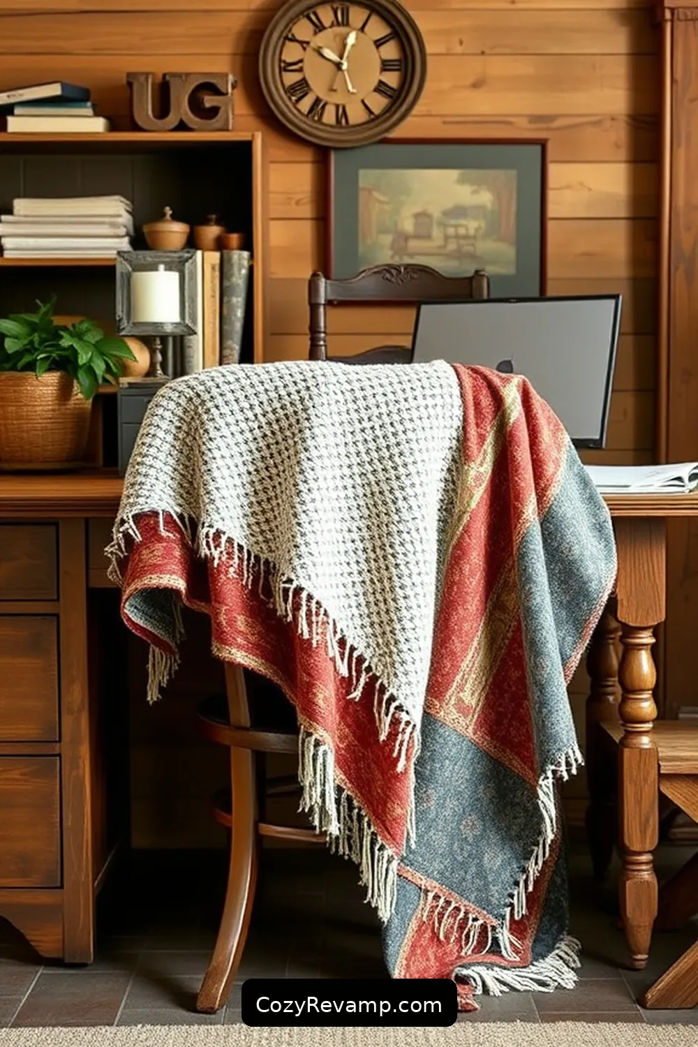 20 Ways to Create a Rustic Home Office With Upcycled Fabric Material 14 Cozy Fabric Throw Blankets for 20 Ways to Create a Rustic Home Office With Upcycled Fabric Material