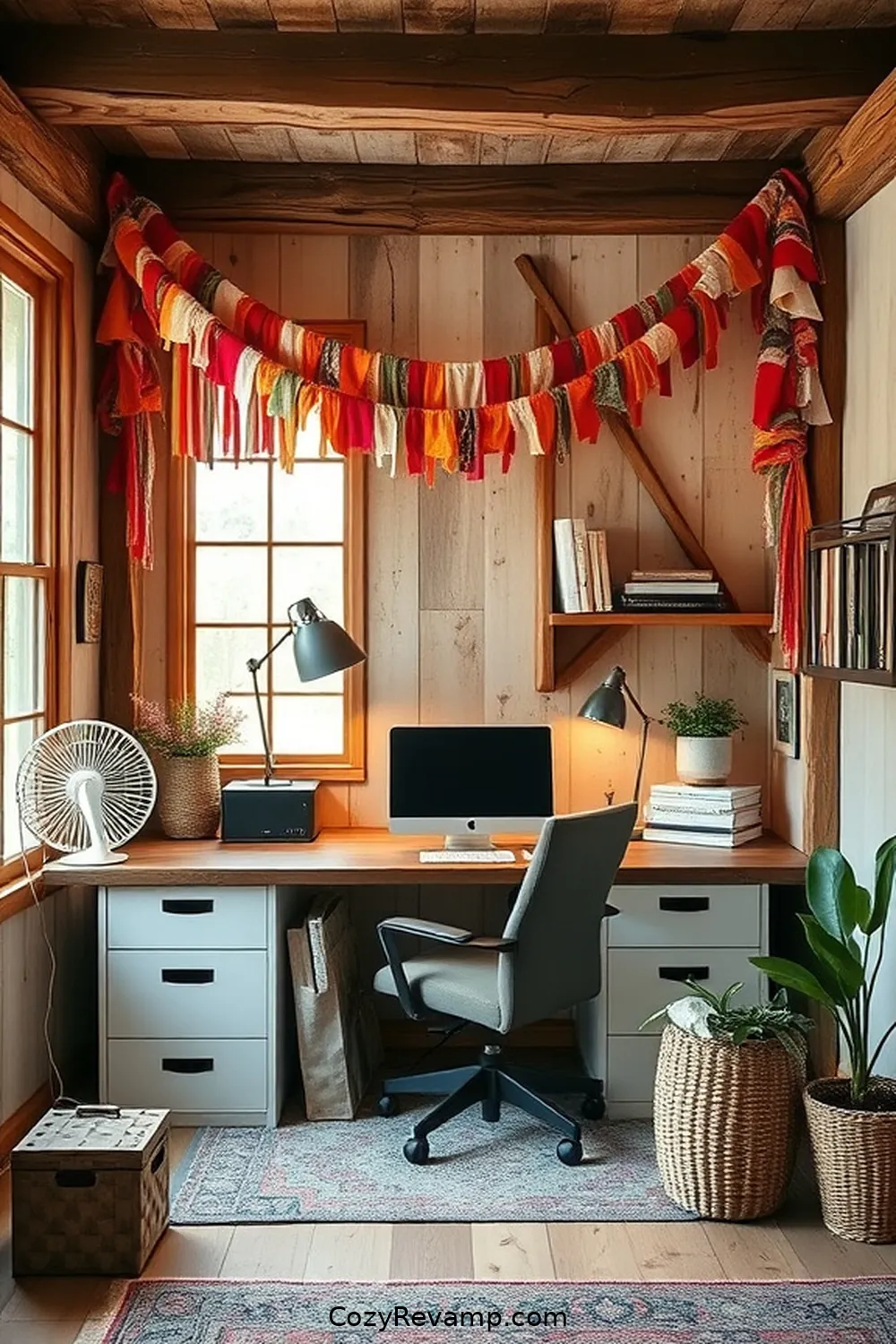 20 Ways to Create a Rustic Home Office With Upcycled Fabric Material 21 DIY Fabric Garland for Inspiration for 20 Ways to Create a Rustic Home Office With Upcycled Fabric Material