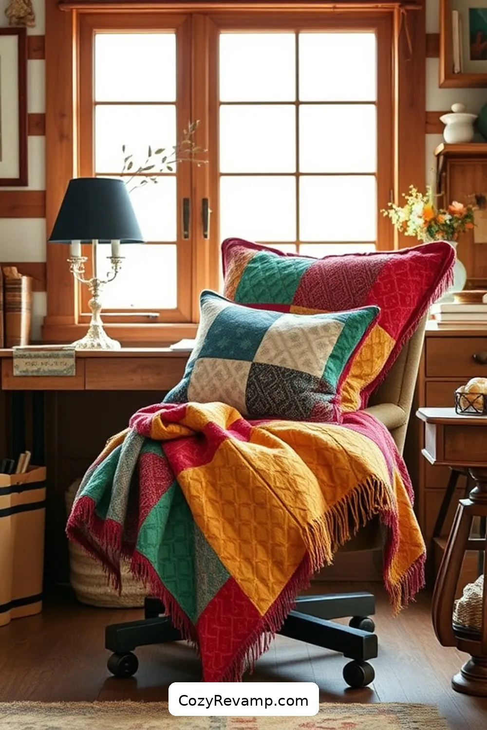 20 Ways to Create a Rustic Home Office With Upcycled Fabric Material 5 Patchwork Cushion Covers for 20 Ways to Create a Rustic Home Office With Upcycled Fabric Material