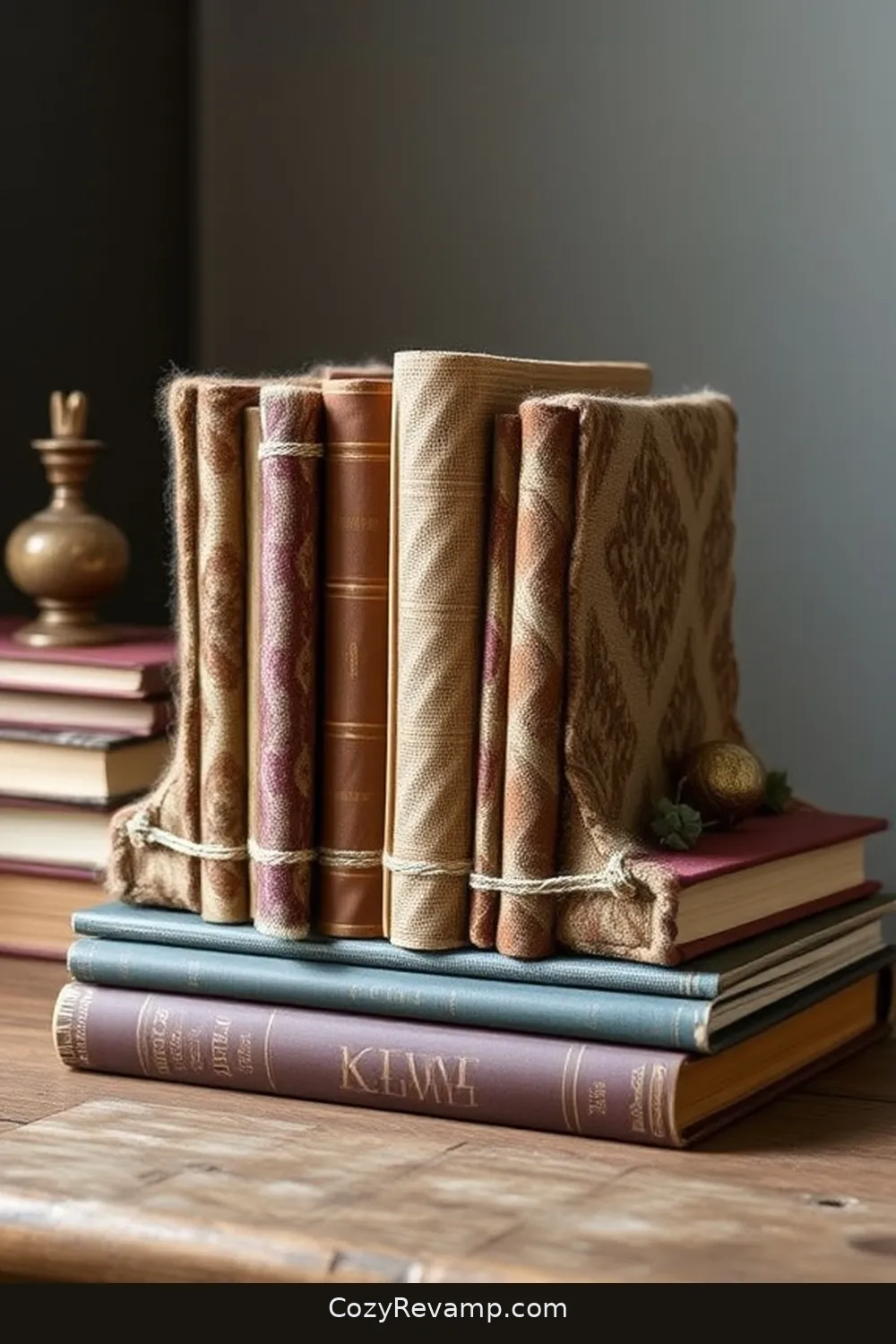 20 Ways to Create a Rustic Home Office With Upcycled Fabric Material 12 Upcycled Fabric Bookends for 20 Ways to Create a Rustic Home Office With Upcycled Fabric Material