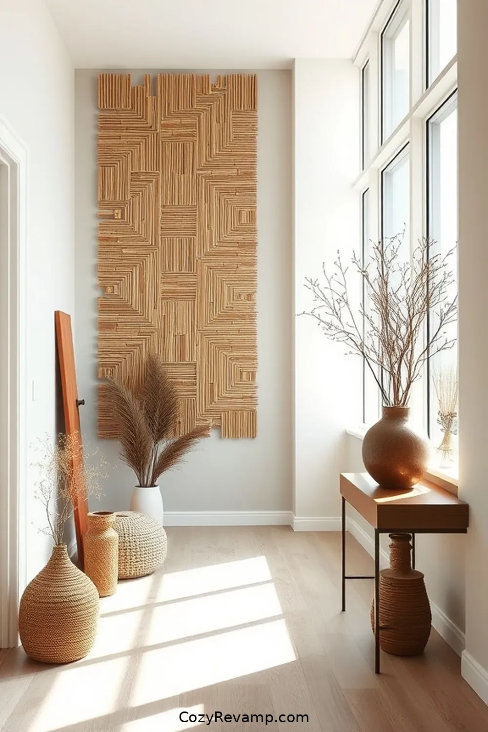 Add Bamboo Wall Art for Personal Touch for 20 Ways to Create a Scandinavian Hallway With Bamboo Material