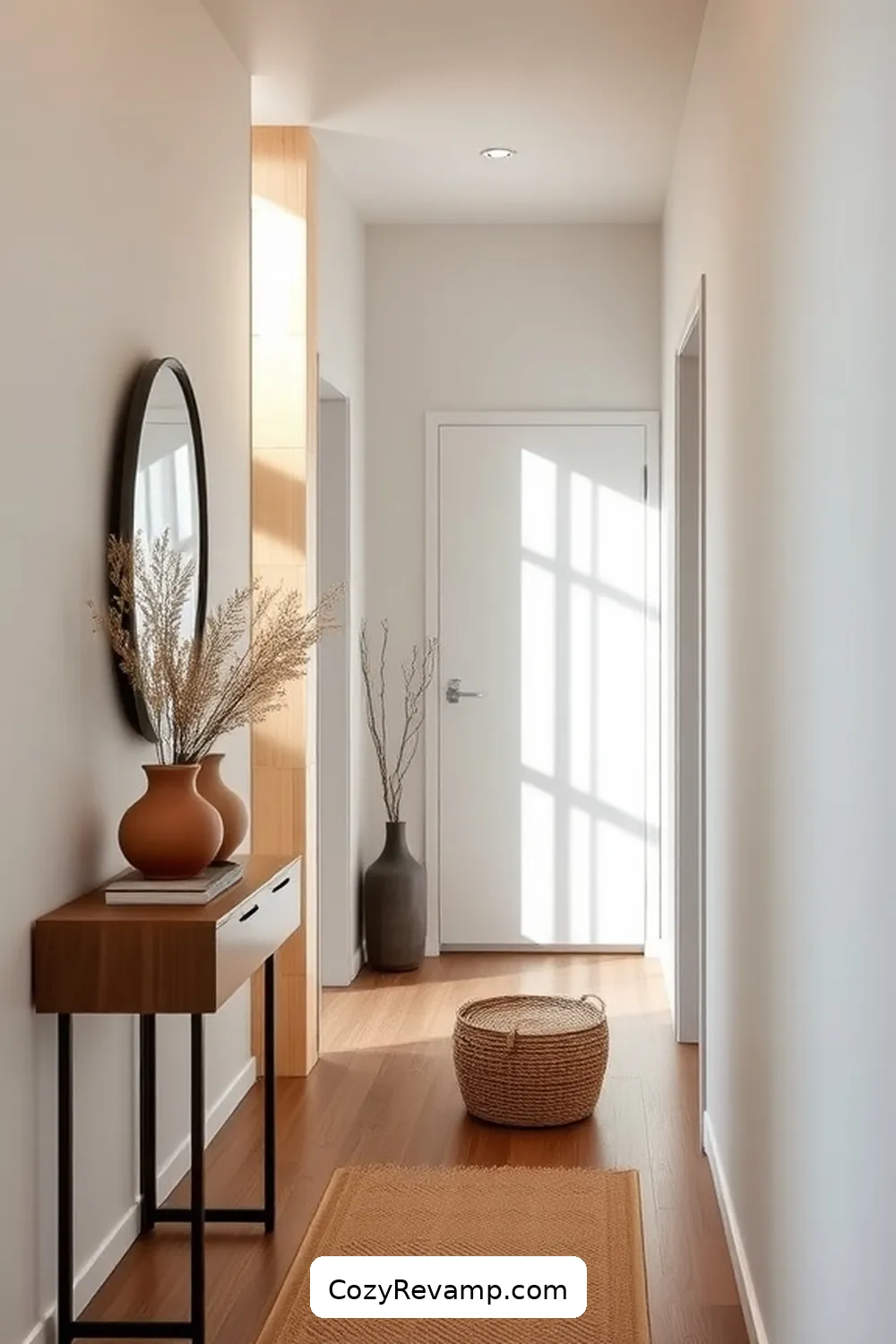 Create a Bamboo Accent Wall for 20 Ways to Create a Scandinavian Hallway With Bamboo Material