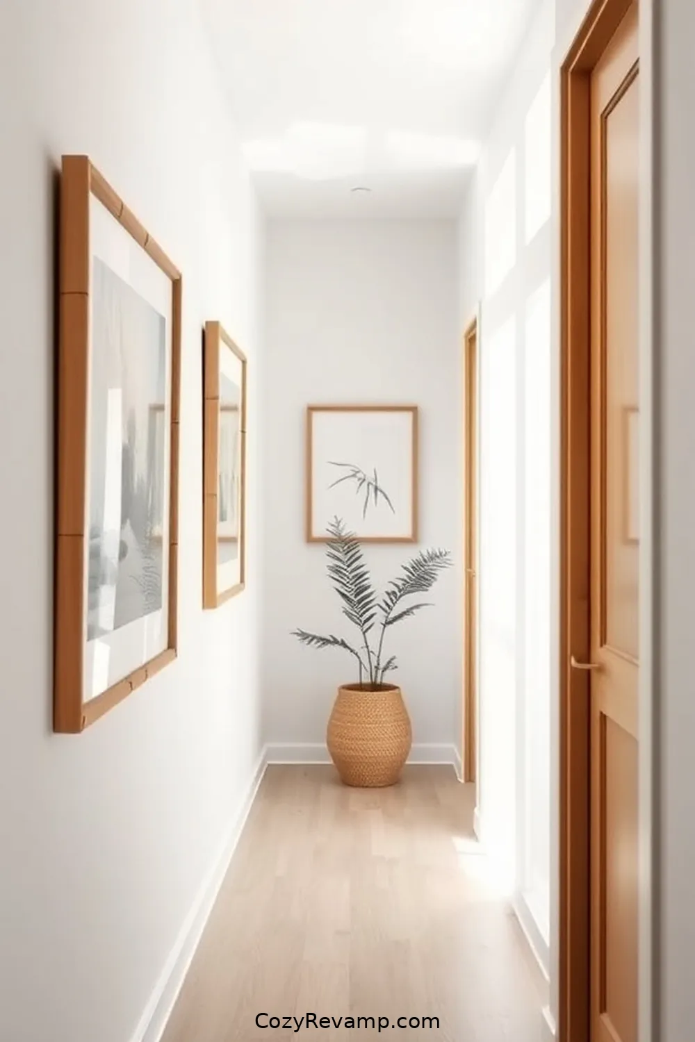 Use Bamboo Picture Frames for Artwork for 20 Ways to Create a Scandinavian Hallway With Bamboo Material