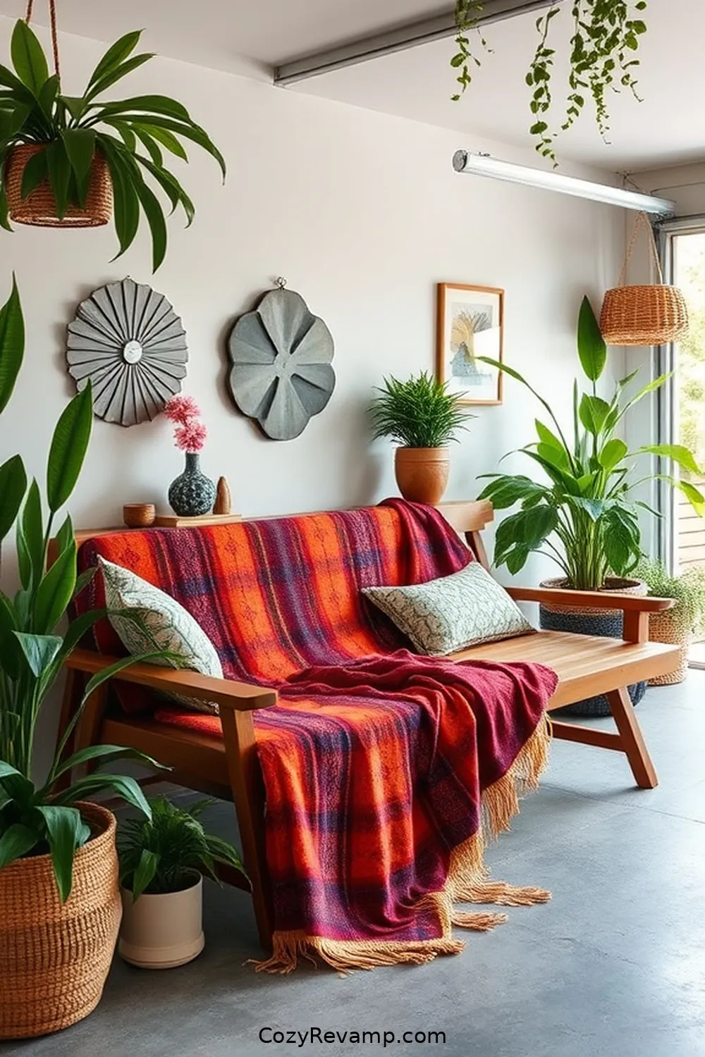 Craft a Cozy Fabric Throw for Seating Areas for 20 Ways to Design a Mid-Century Modern Garage With Upcycled Fabric Material