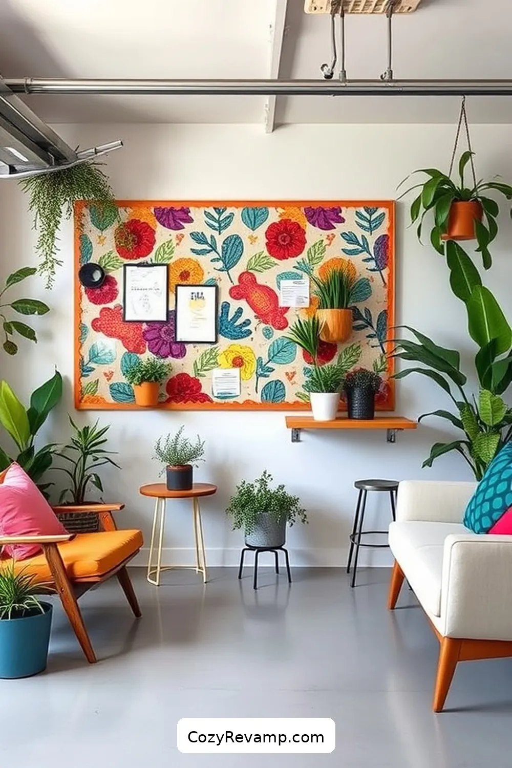 Make a Fabric Bulletin Board for Inspiration for 20 Ways to Design a Mid-Century Modern Garage With Upcycled Fabric Material